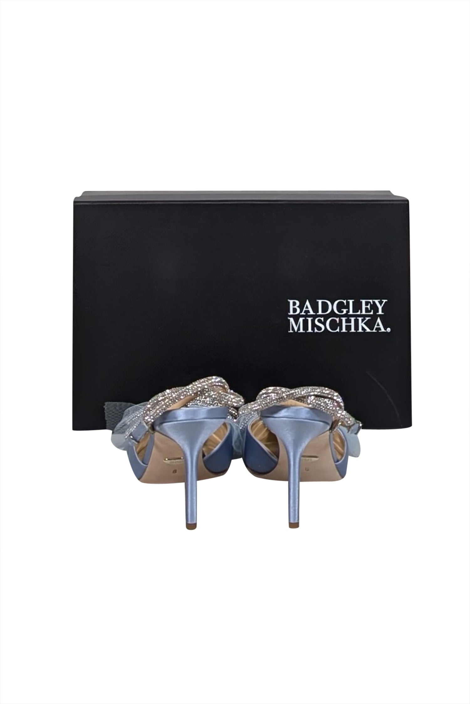 Badgley Mischka Light Blue Embellished Ankle Strap Pumps - Size 8: Ideal for Bridal Bliss!
