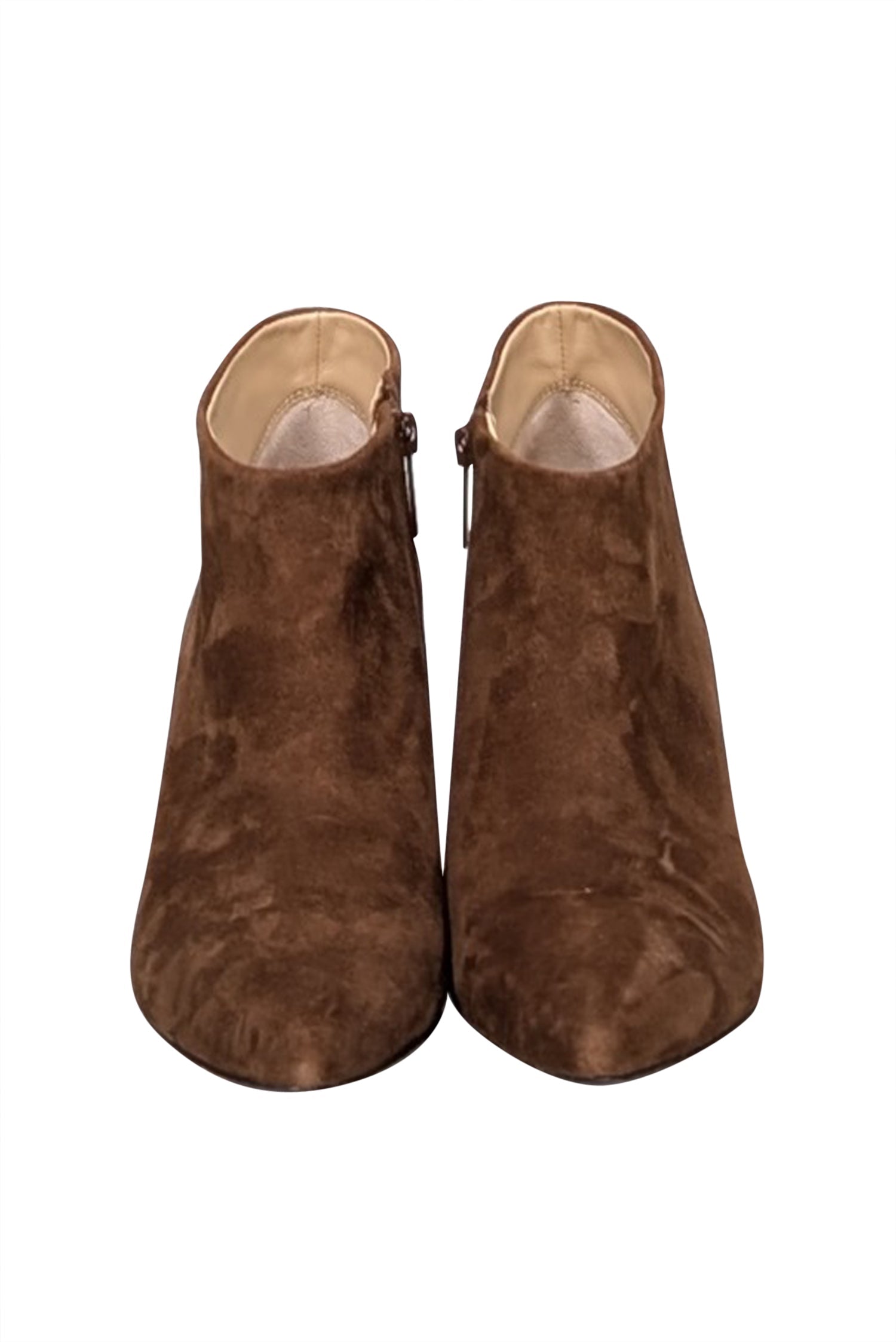 Veronica Beard Chestnut Tan Suede Short Heeled Boots - Size 9.5 - Elevate Your Fall Style!