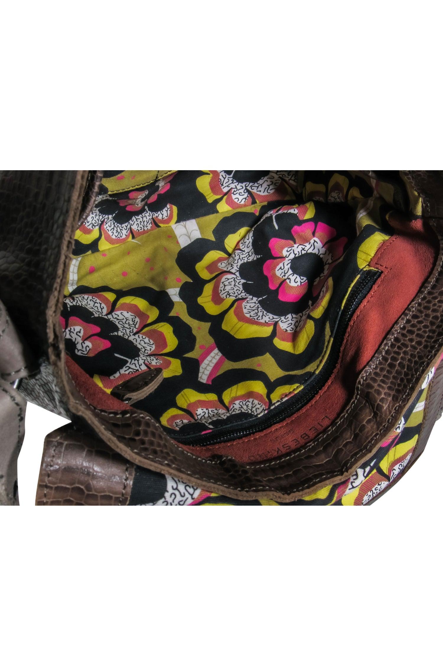 Liebeskind - Chic Grey Leather Shoulder Bag with Adjustable Strap and Boho Flair