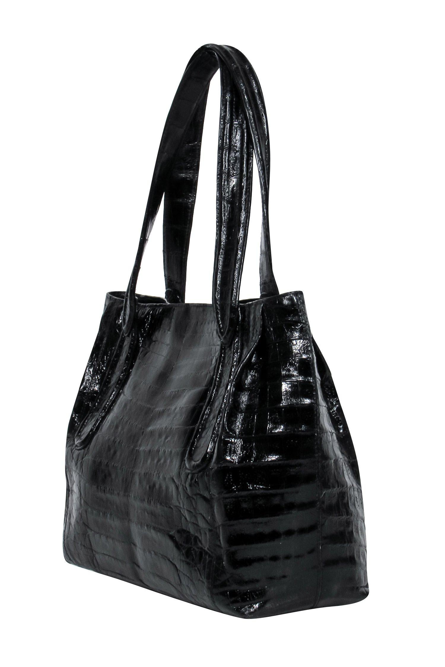 Nancy Gonzalez - Exquisite Black Crocodile Leather Handbag