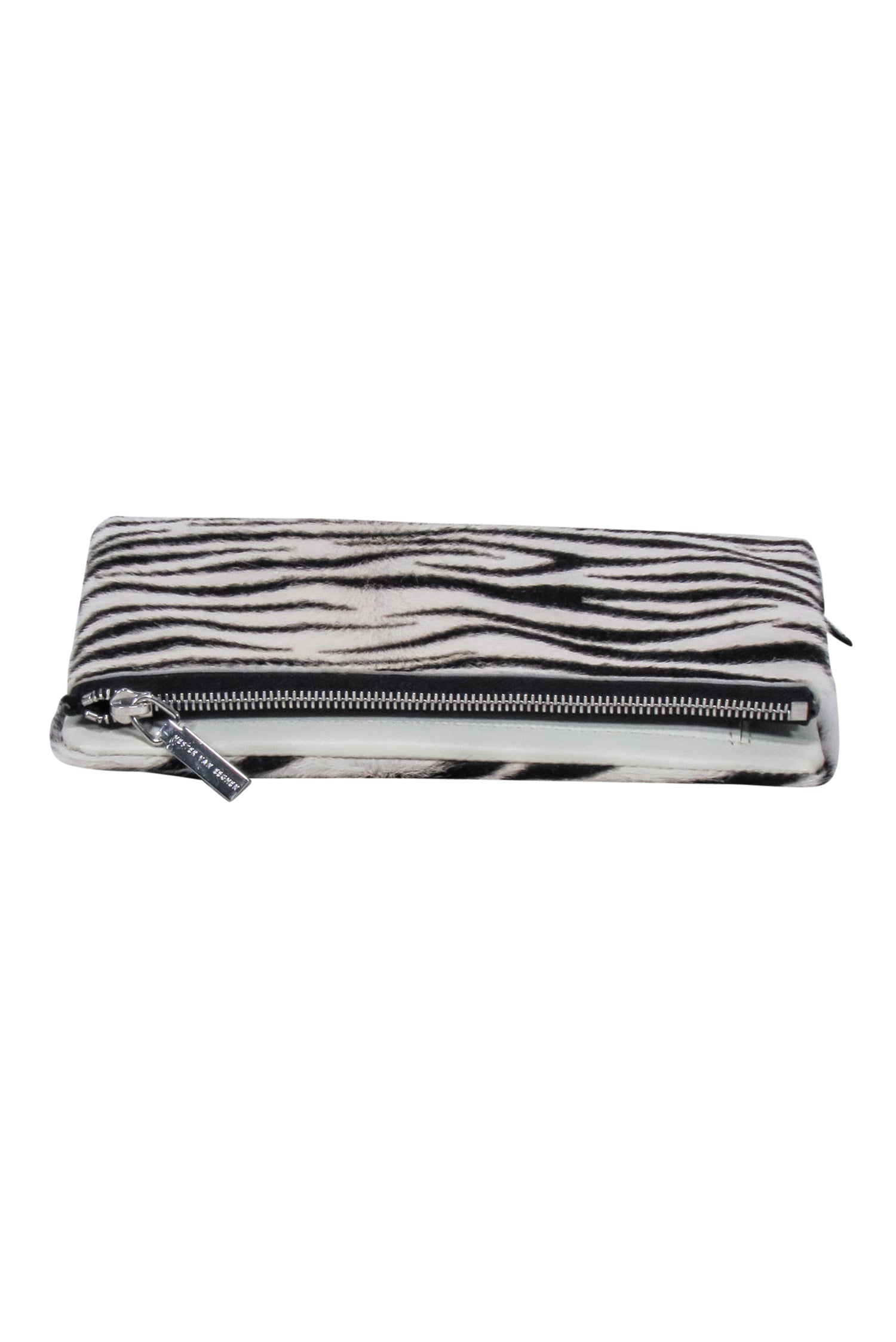 Hester van Eeghen Ivory & Black Zebra Print Fold-Over Crossbody Bag: Unleash Your Wild Side