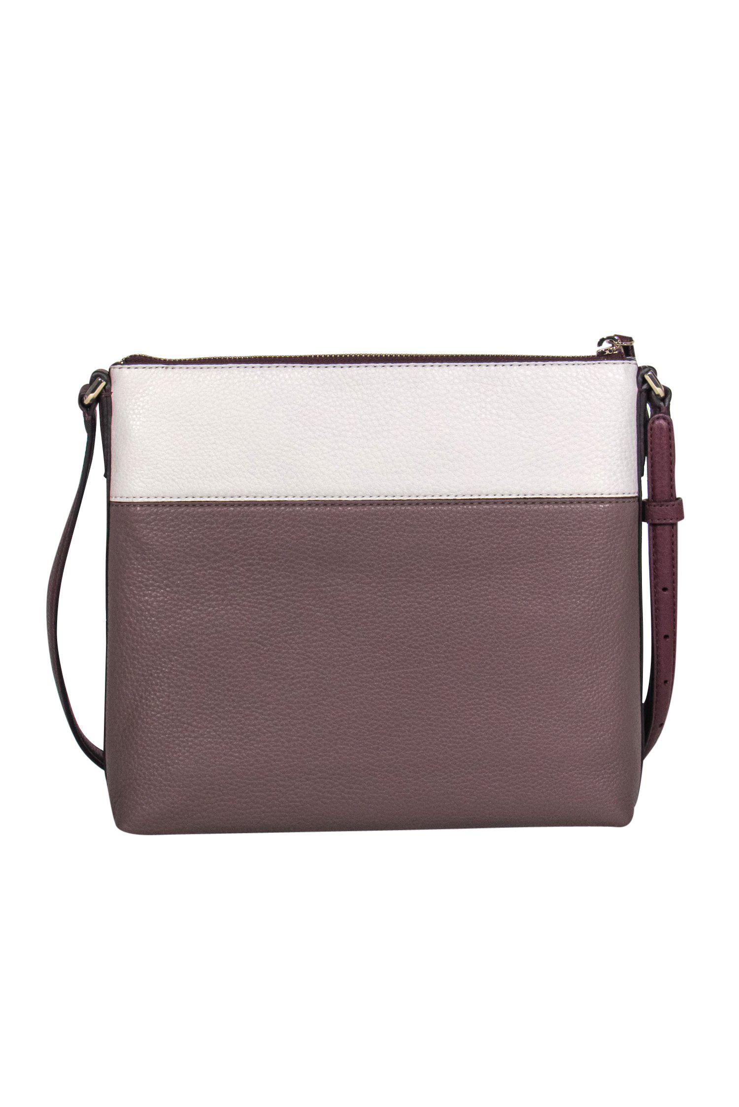 Kate Spade's Stunning Beige, Burgundy & White Leather Jackson Crossbody