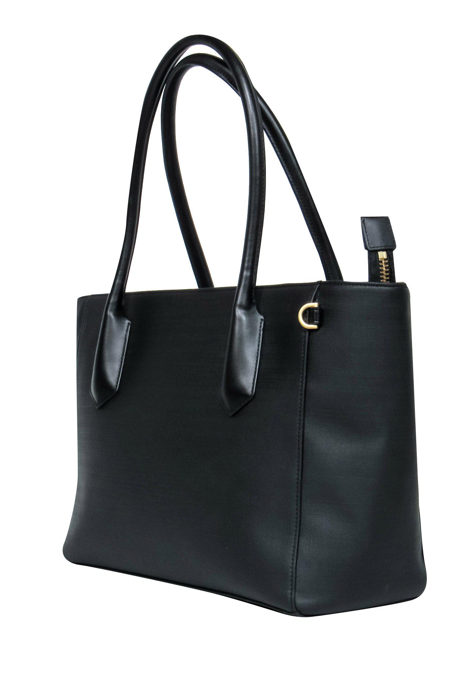 Dagne Dover - Stunning Black Large Textured Leather Tote Bag