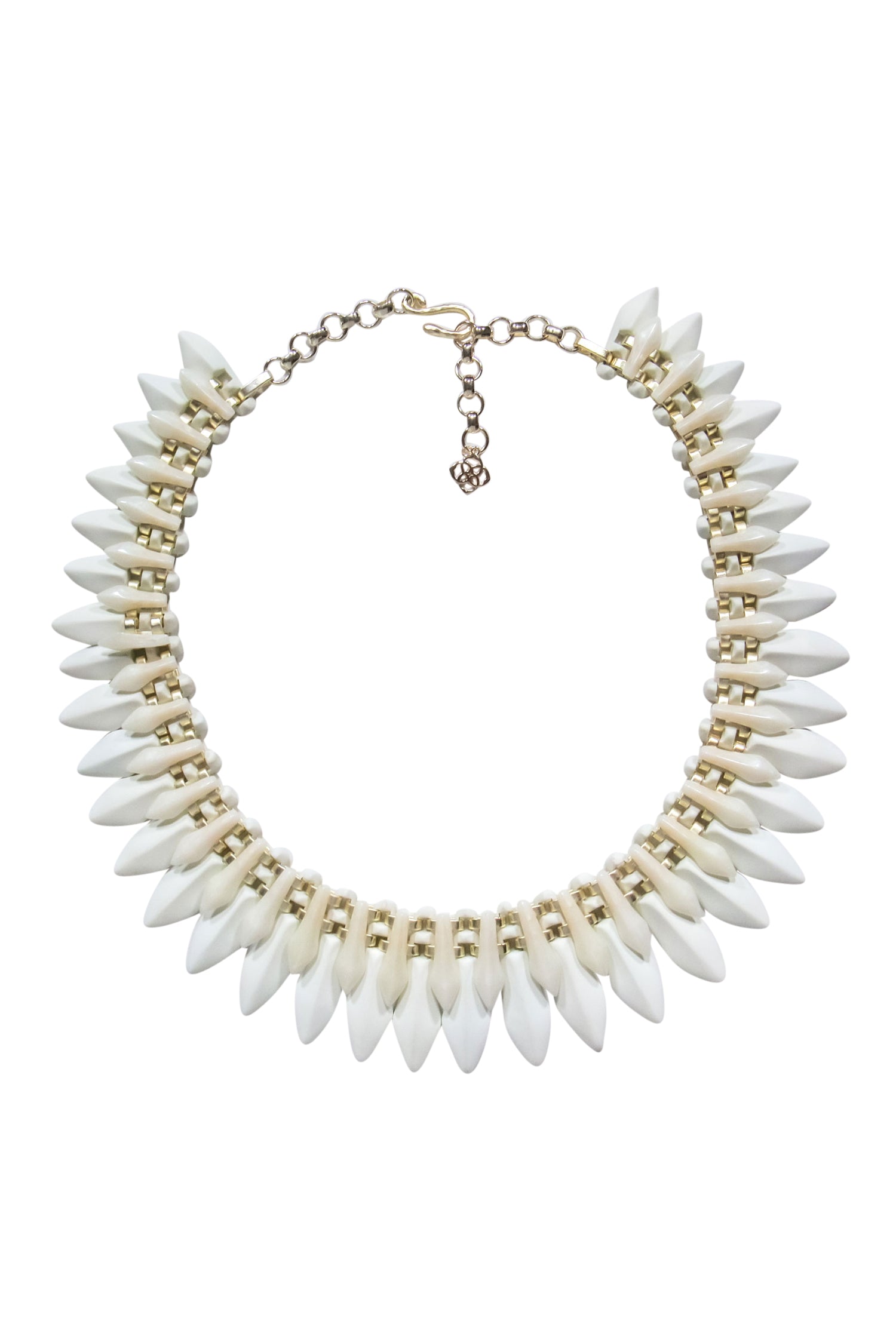 Kendra Scott - Stunning White Marbled Acrylic Lazarus Gold Statement Necklace