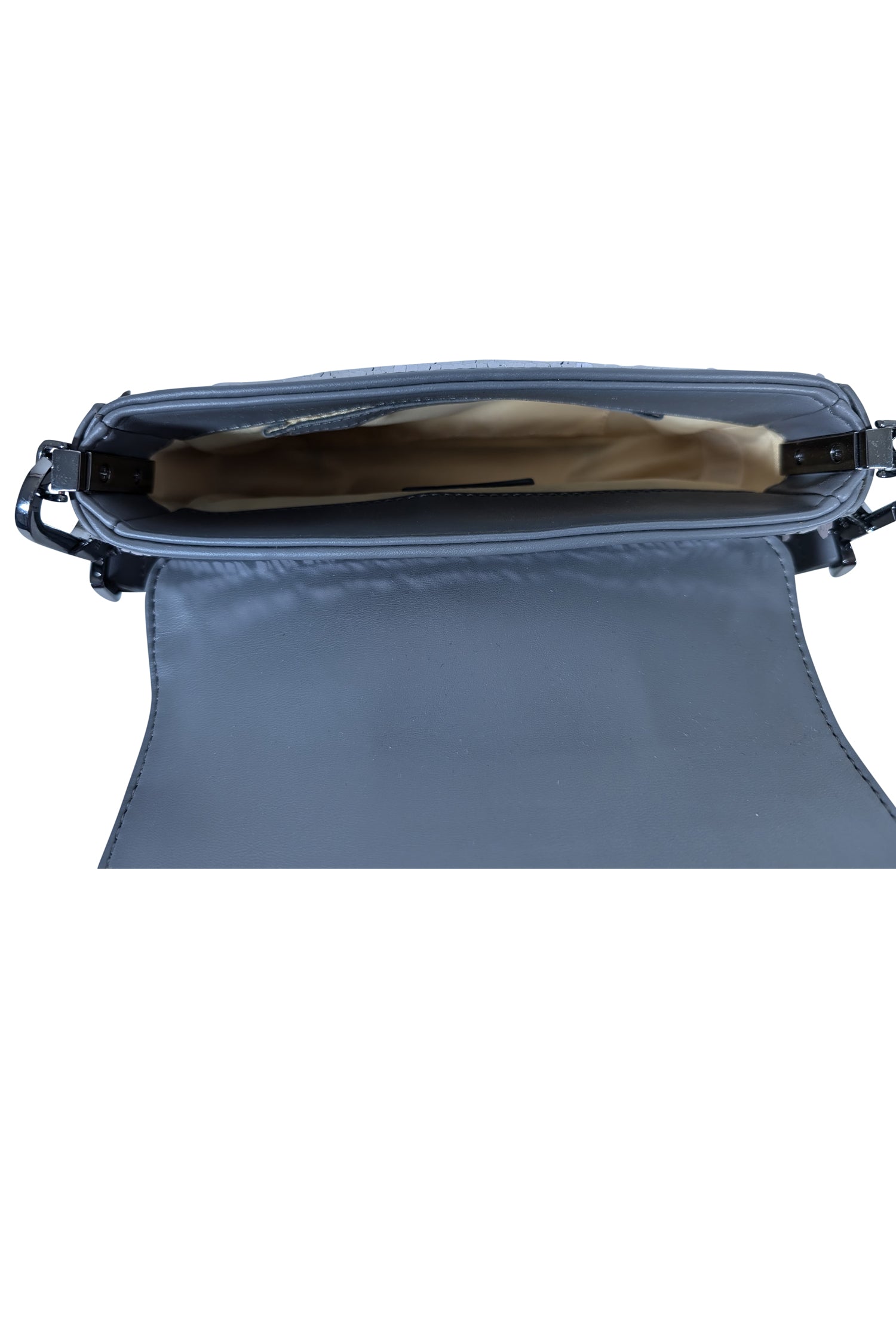 Bibi Lou - Sparkling Grey Faux Leather & Pewter Sequin Mini Top-Handle Bag