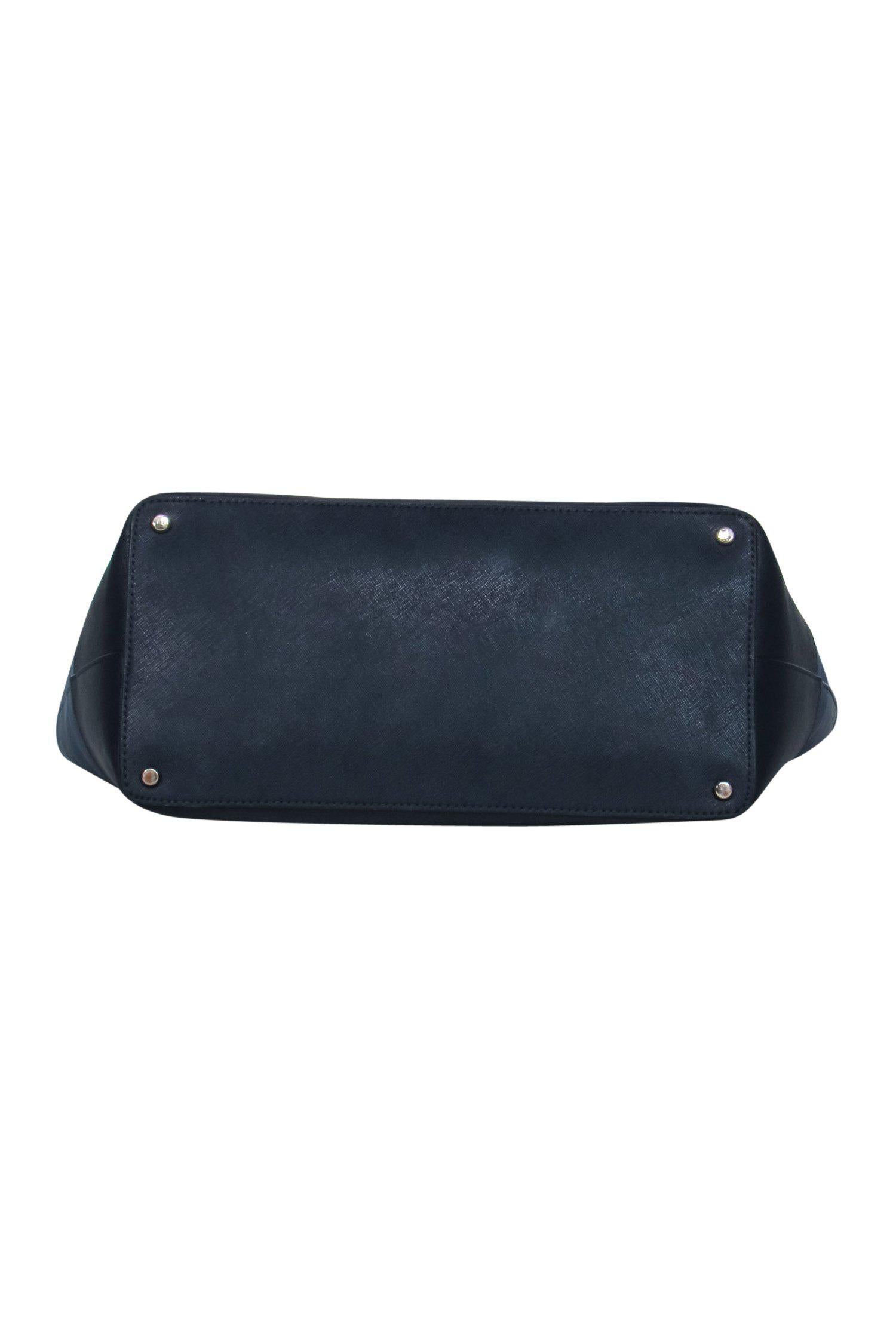 Kate Spade Navy & Black Textured Zippered Tote - A Must-Have Fashion Essential