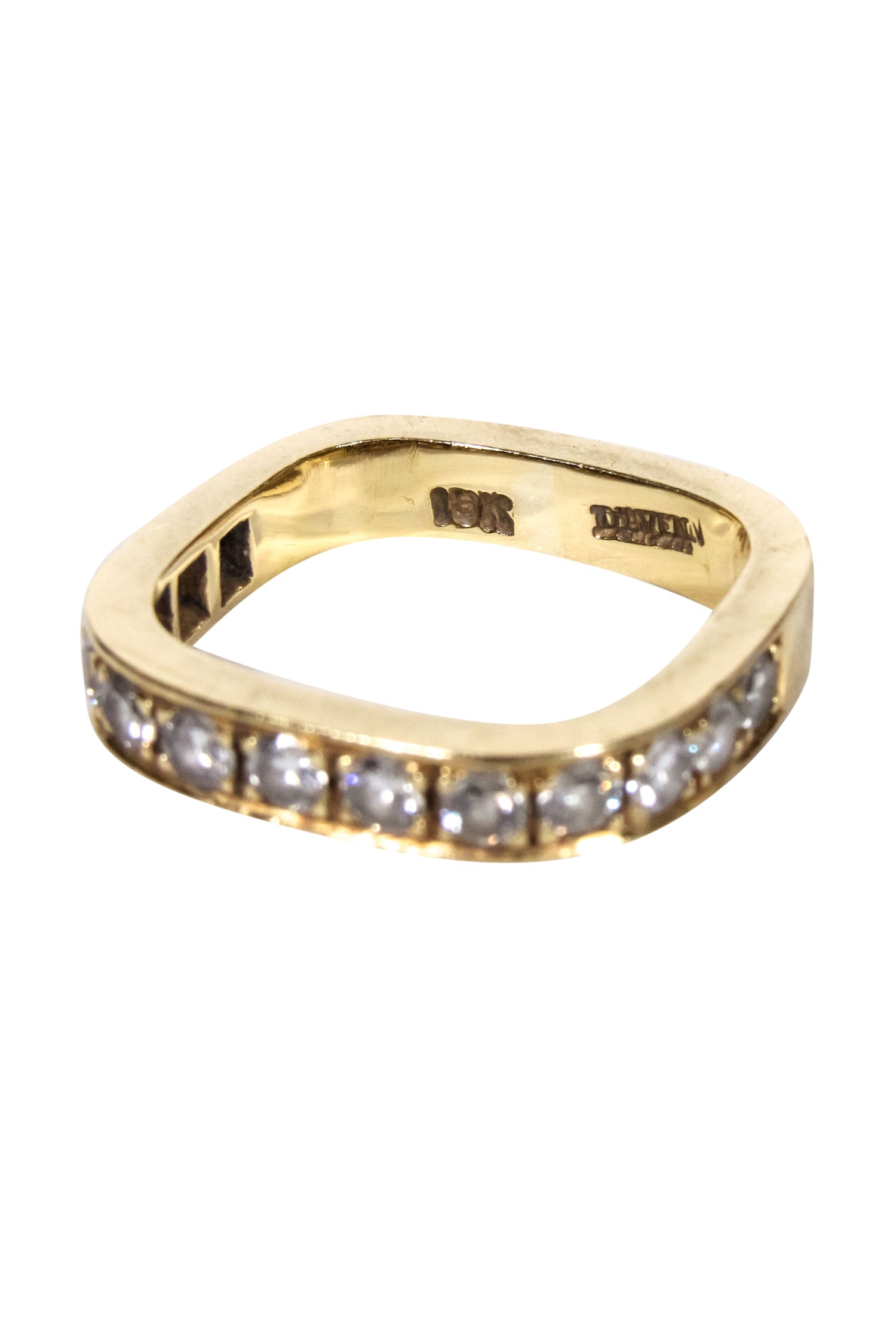 Daven 18k Gold Whimsical Rectangular Ring - Size 5