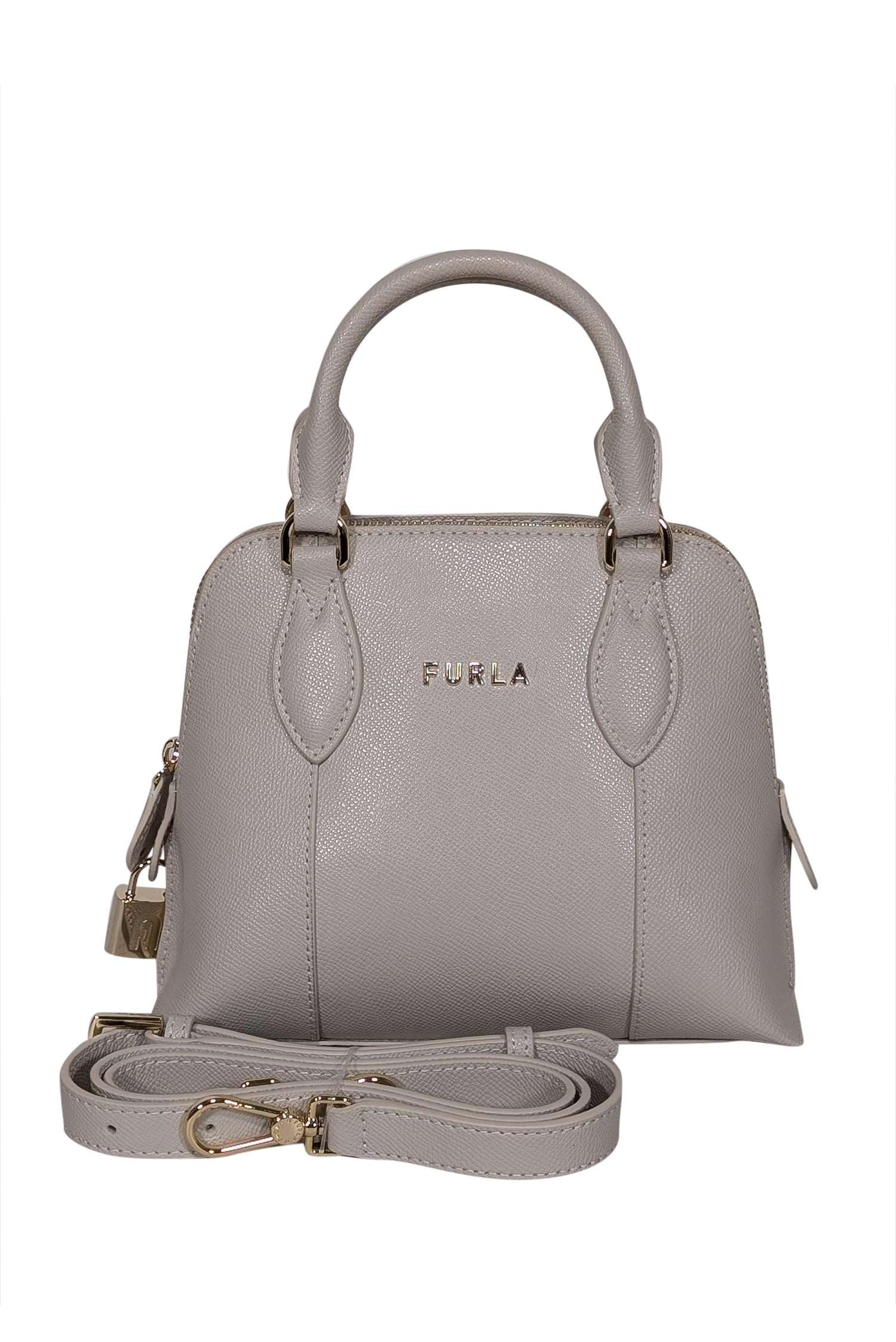 Furla - Elegant Beige Saffiano Leather Crossbody Bag