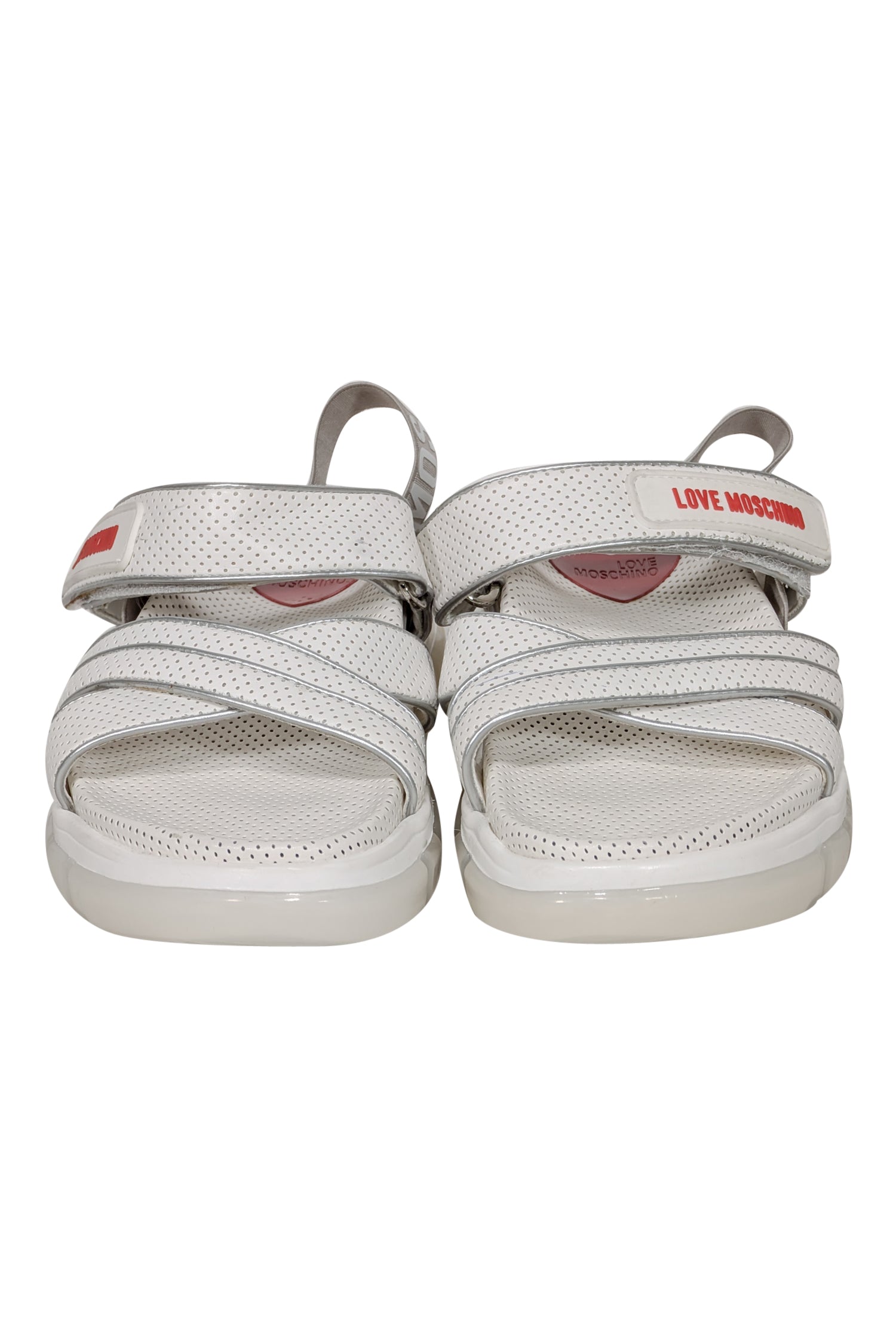 Love Moschino - Chic White Velcro Strappy Sandals in Size 7