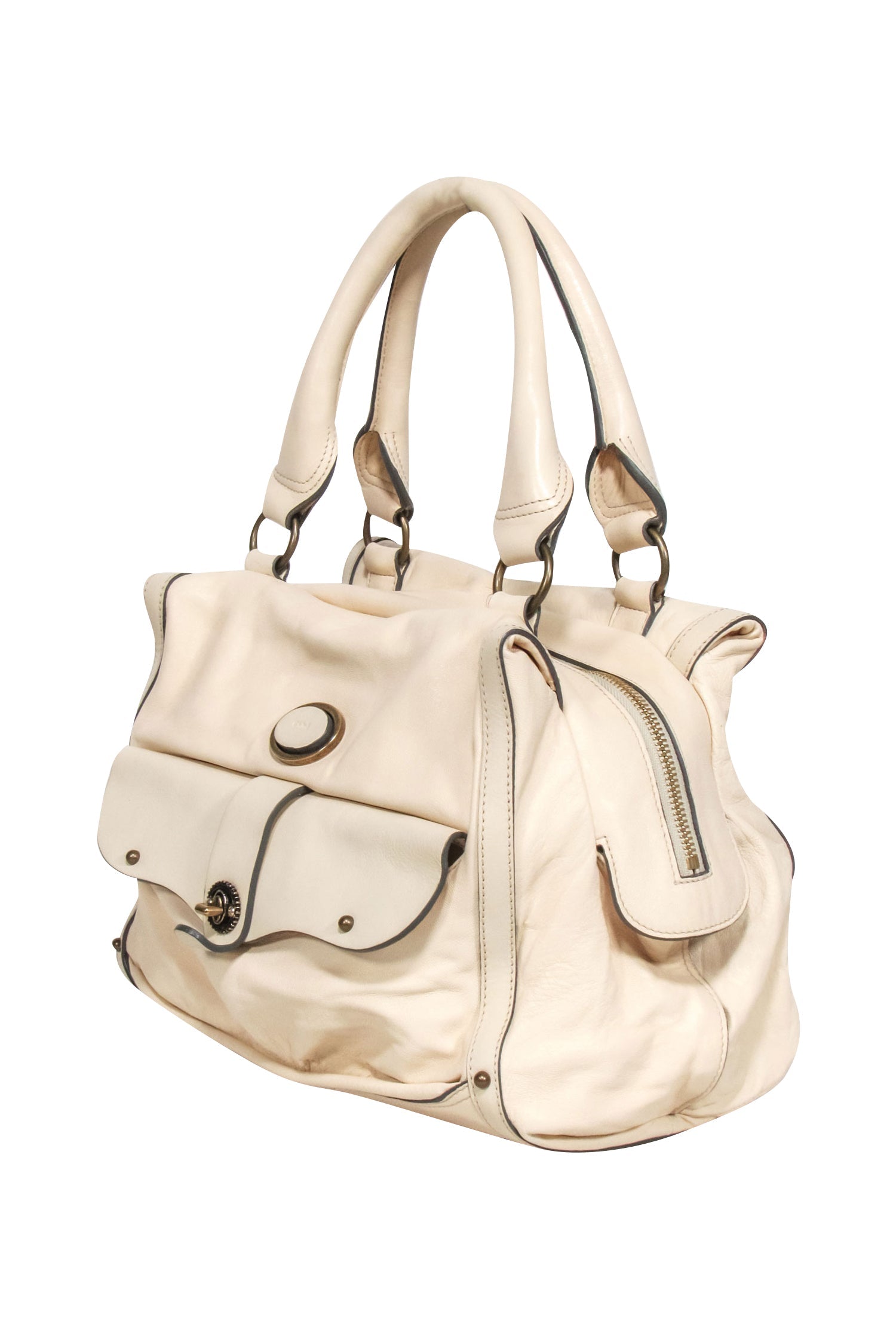 Chloe - Stunning Ivory Leather Large Shoulder Bag