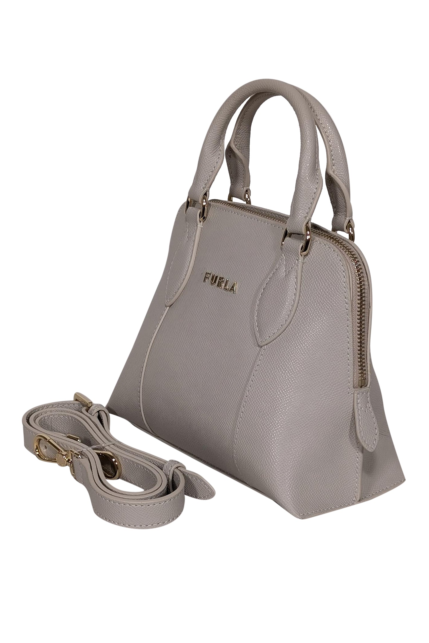 Furla - Elegant Beige Saffiano Leather Crossbody Bag