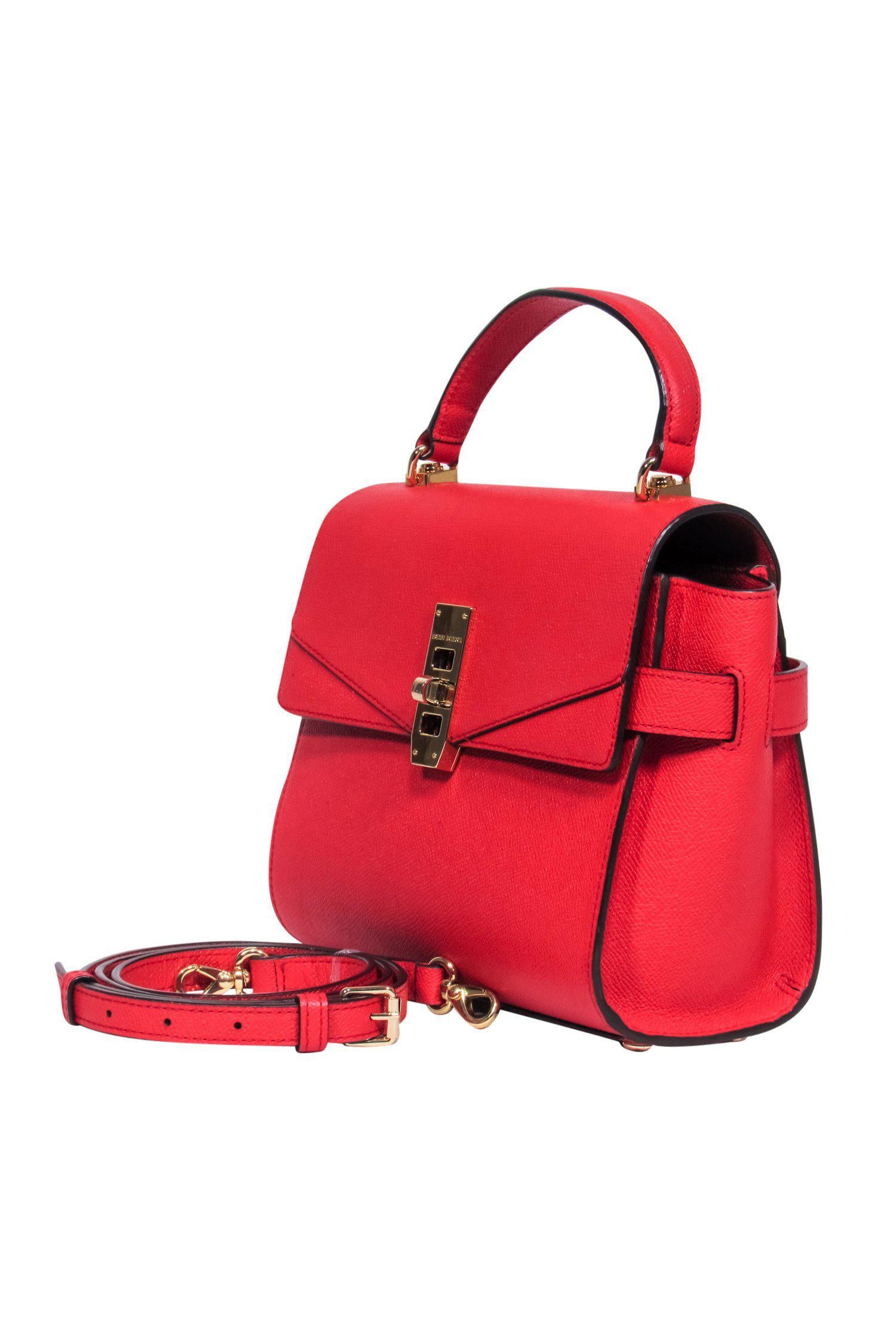 Henri Bendel's Stunning Red Textured Leather Mini Convertible Satchel