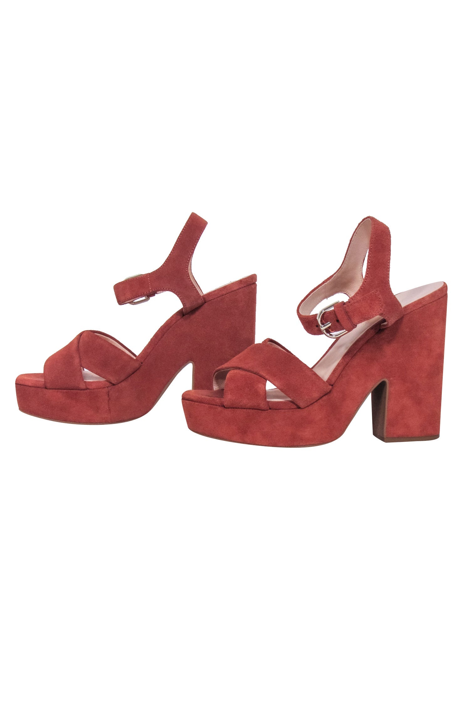 Kate Spade Rust Brown Suede Open-Toe Platform Heels - Size 7 - Perfect for Festivals!