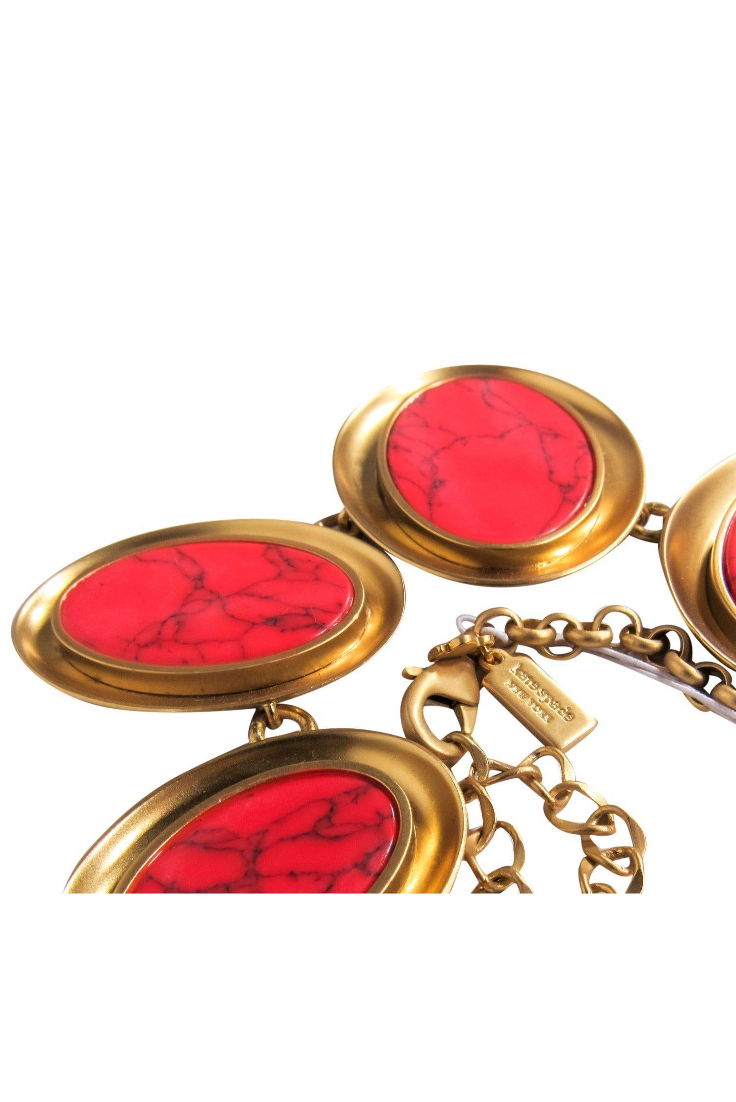 Kate Spade Orange & Gold Oval Statement Necklace: A Fashion Must-Have!