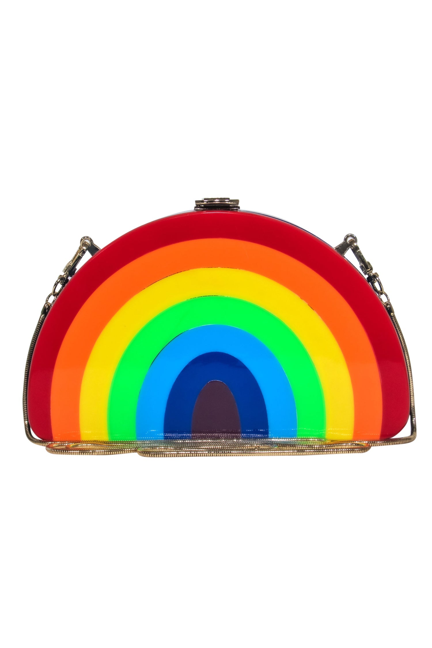 Milly's Stunning Rainbow Hard-Sided Convertible Latched Crossbody