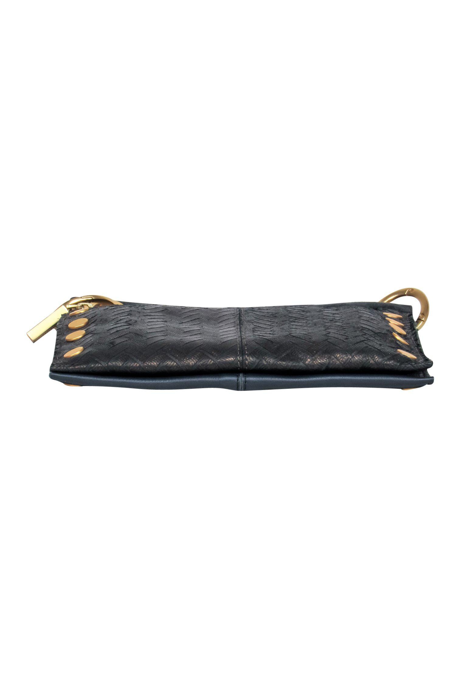 Hammitt Navy & Gold Studded Leather Fold-Over VIP Crossbody Bag - A Rebellious Classic