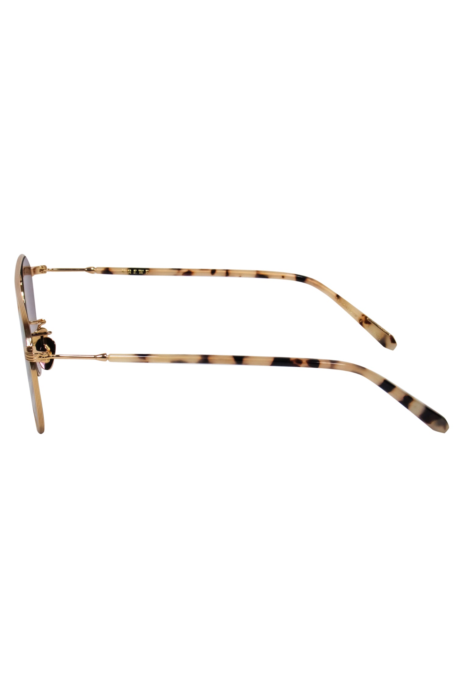 Krewe - Stylish Gold & Tortoise Shell Round Aviator Sunglasses
