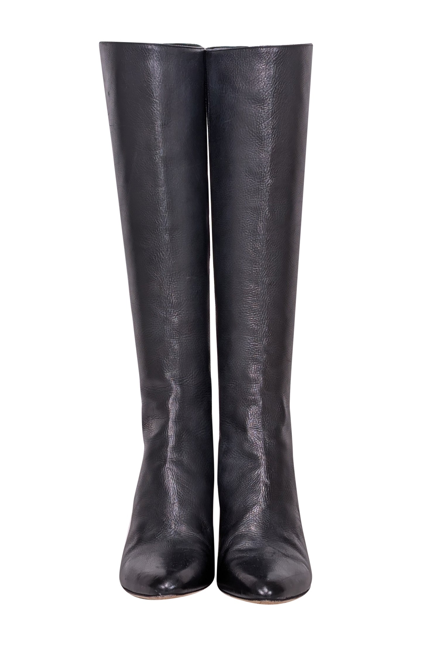 Jimmy Choo Black Leather Tall Heeled Boots - Size 9: Elevate Your Style!
