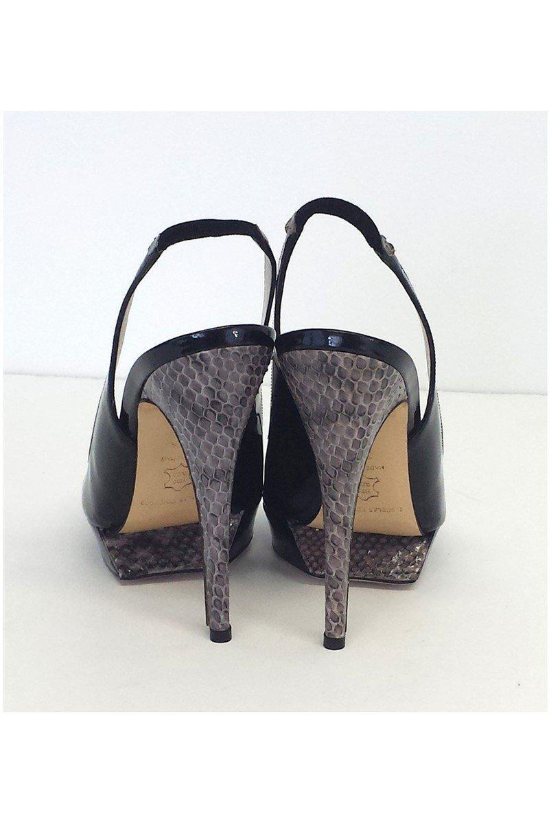 Gorgeous Nicholas Kirkwood Black Patent Leather Platform Slingbacks in Size 7 - Grab Yours Now!