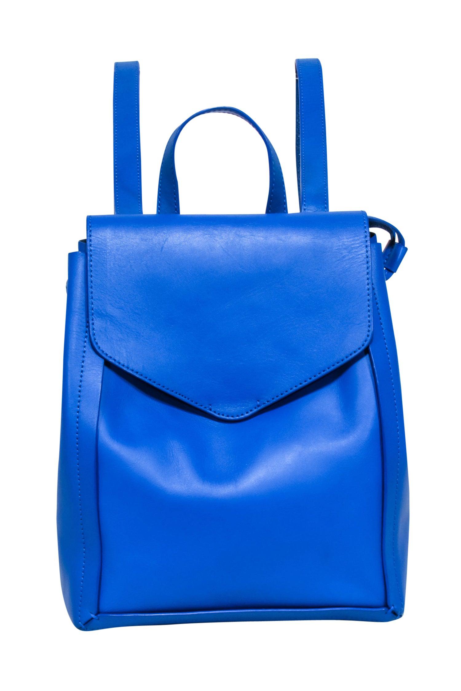 Loeffler Randall - Stunning Blue Leather Front Flap Backpack
