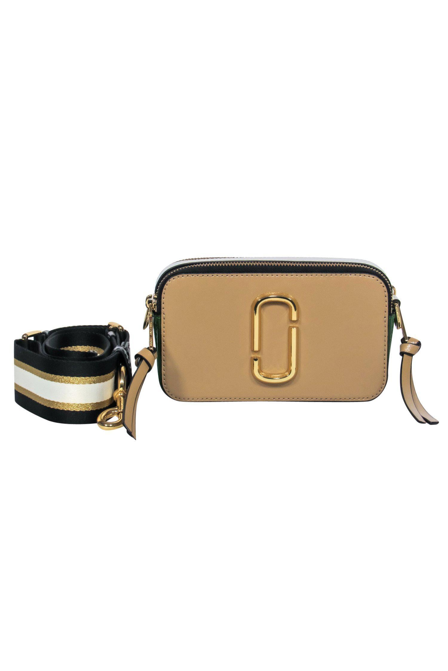Marc Jacobs Colorblock Snapshot Camera Crossbody: Tan, Green & White