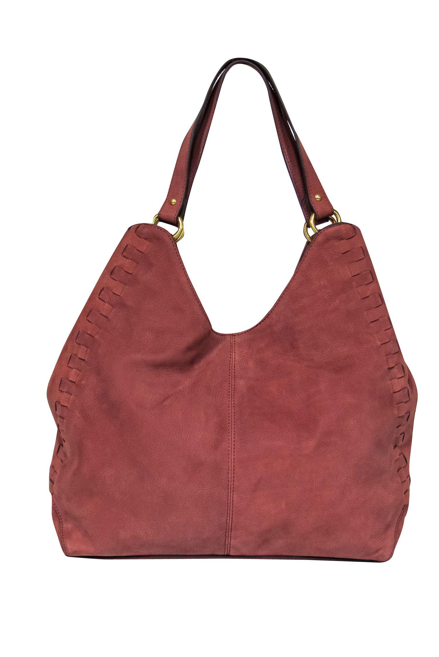 Nanette Lepore's Stunning Brown Pebbled Leather Santa Ana Poster Tote