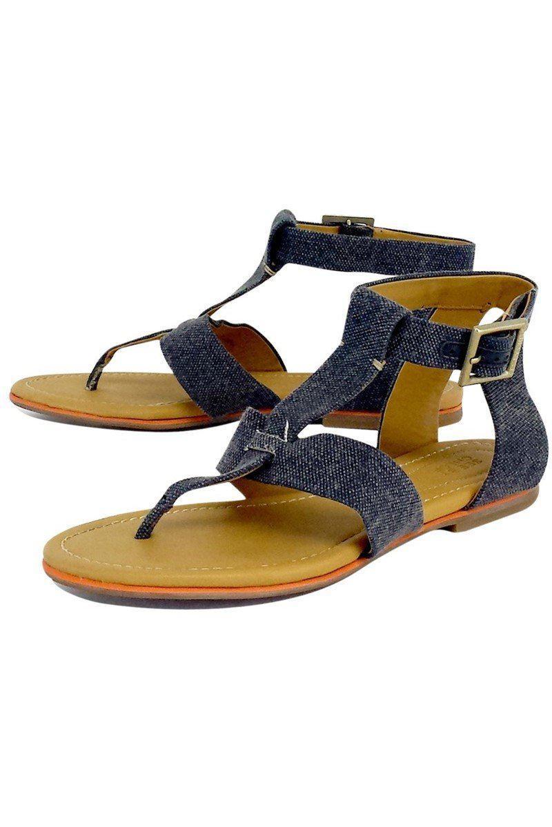 See by Chloe - Stunning Blue Denim Flat Leather Sandals in Size 6