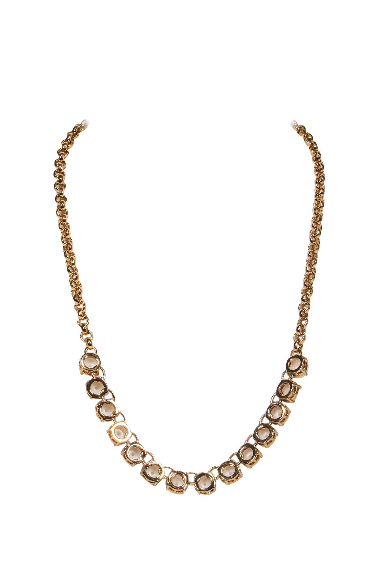 Kate Spade - Stunning Gold-Toned Faux Pearl Chain Necklace