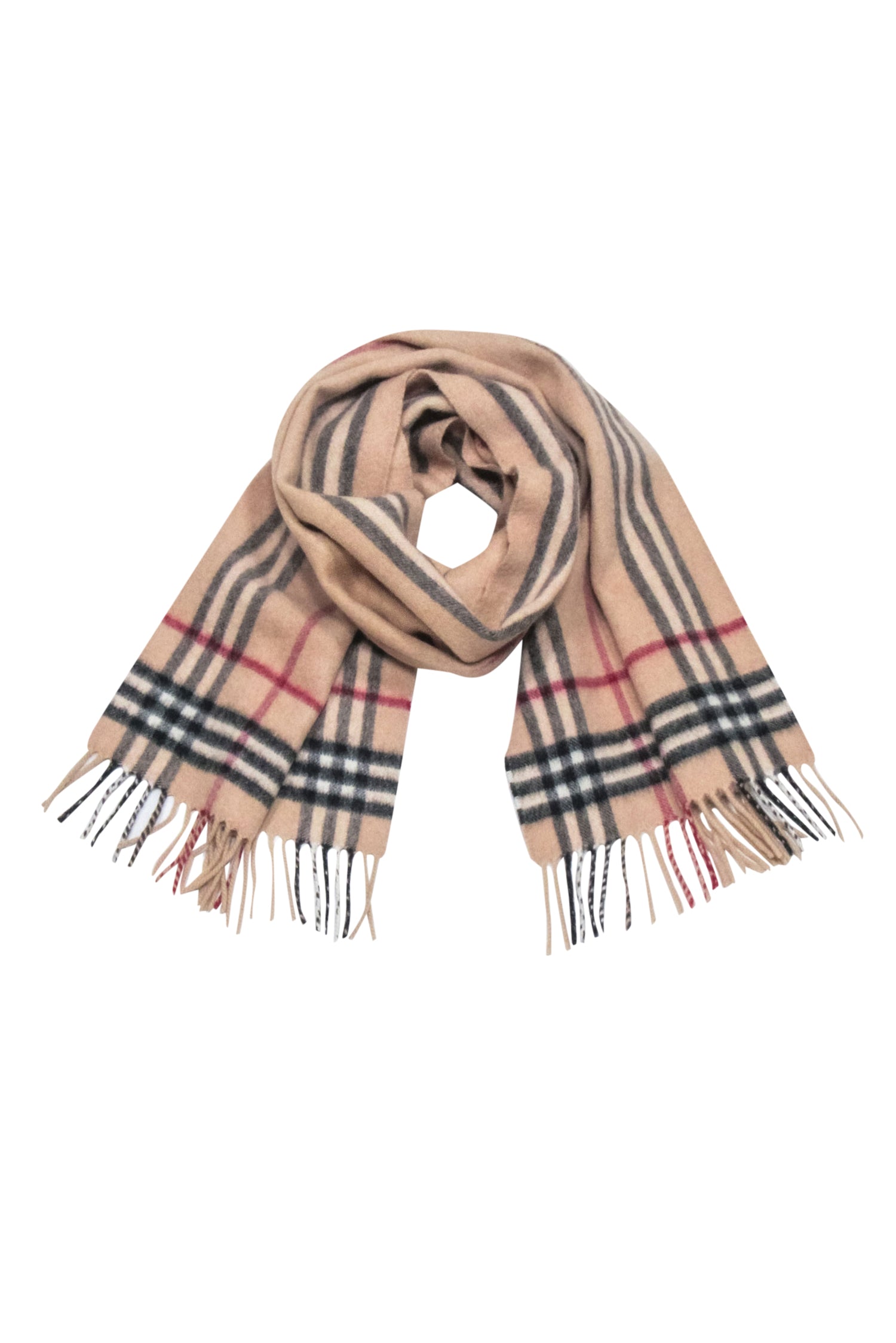 Burberry - Irresistible Beige Signature Plaid Cashmere & Wool Blend Scarf