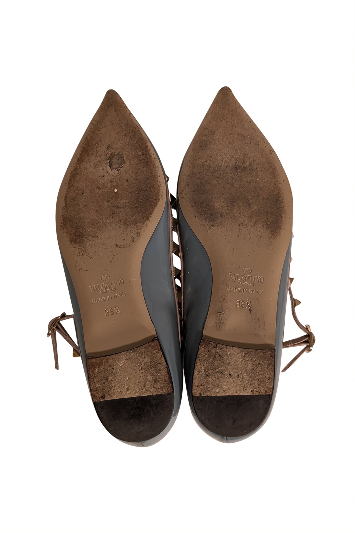 Valentino Powder Blue Patent Studded Flats - Size 6.5: A Luxury Must-Have!