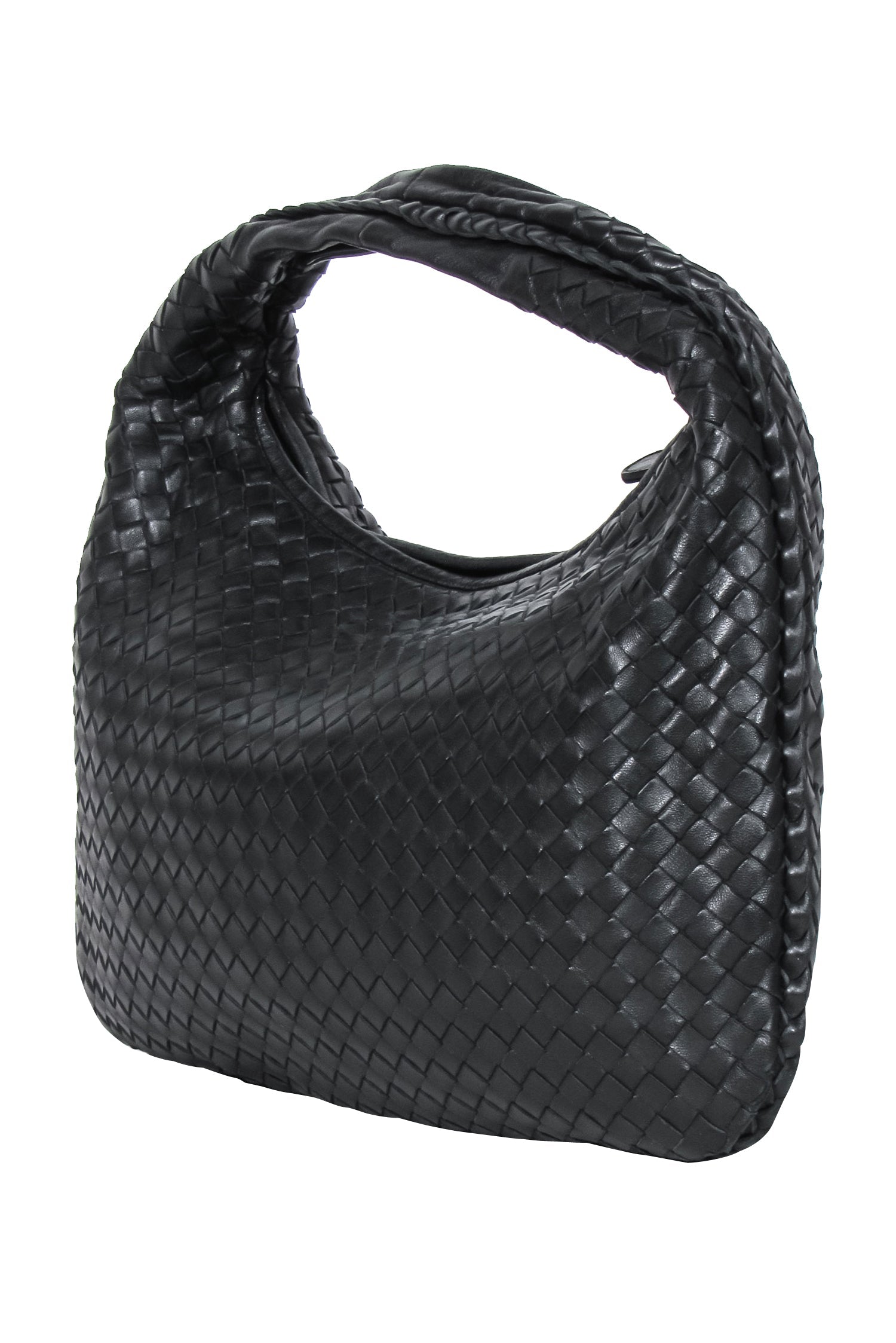 Bottega Veneta Black Intrecciato Woven Leather Hobo Bag - A Luxurious Italian Masterpiece