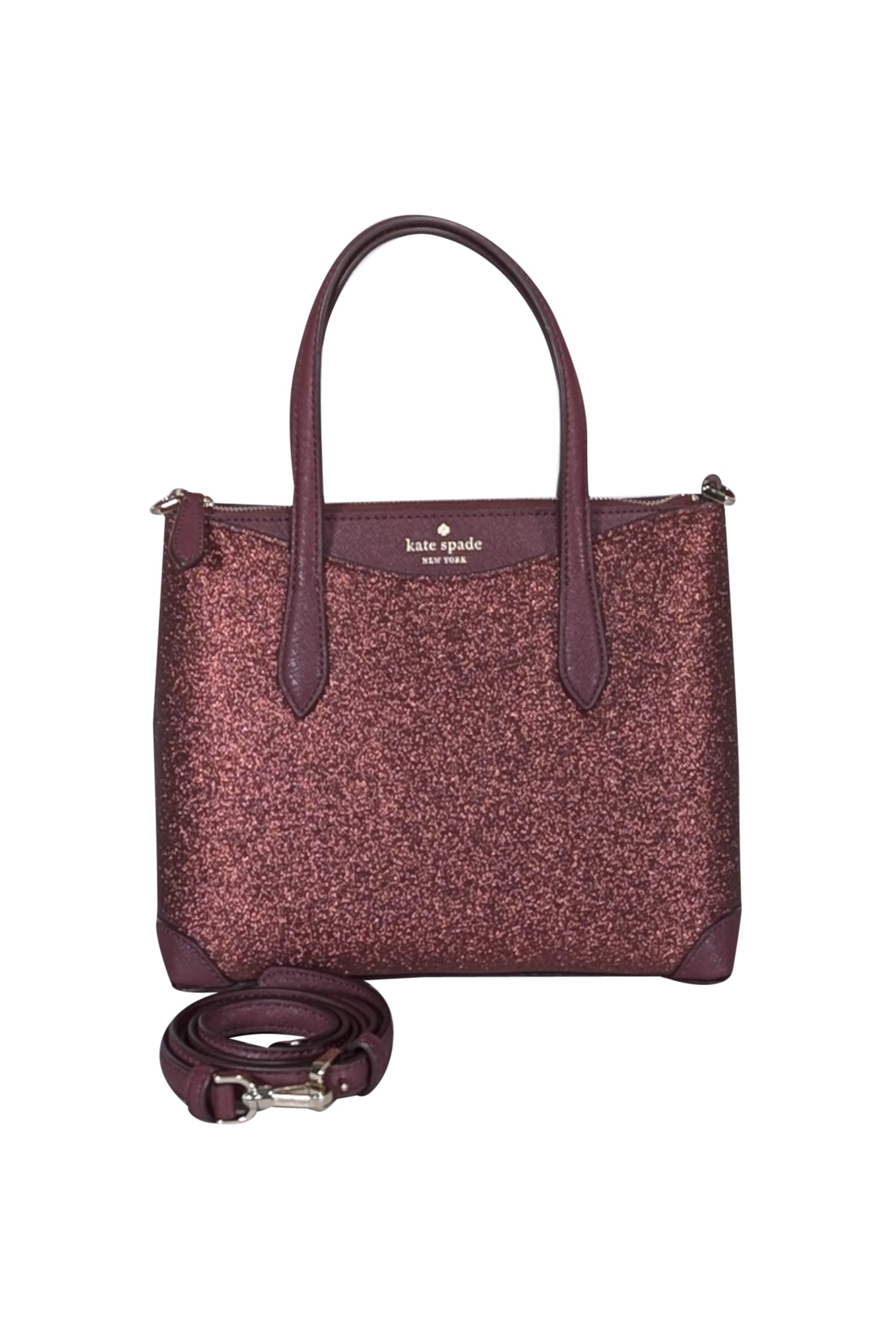 Kate Spade Maroon Glitter Satchel - Sparkle in Style!