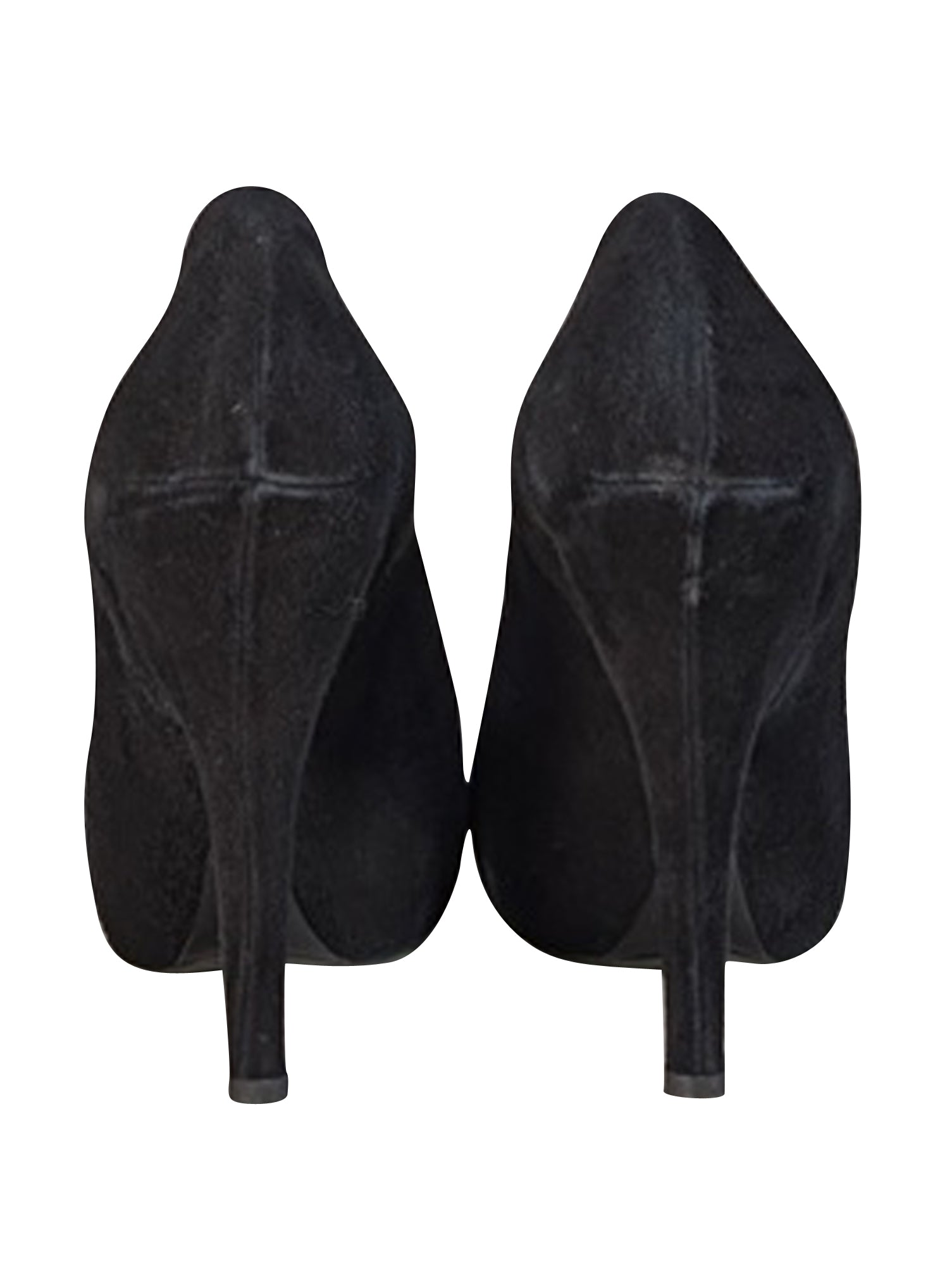 Giuseppe Zanotti's Stunning Black Suede Rounded Toe Pumps - Size 7.5