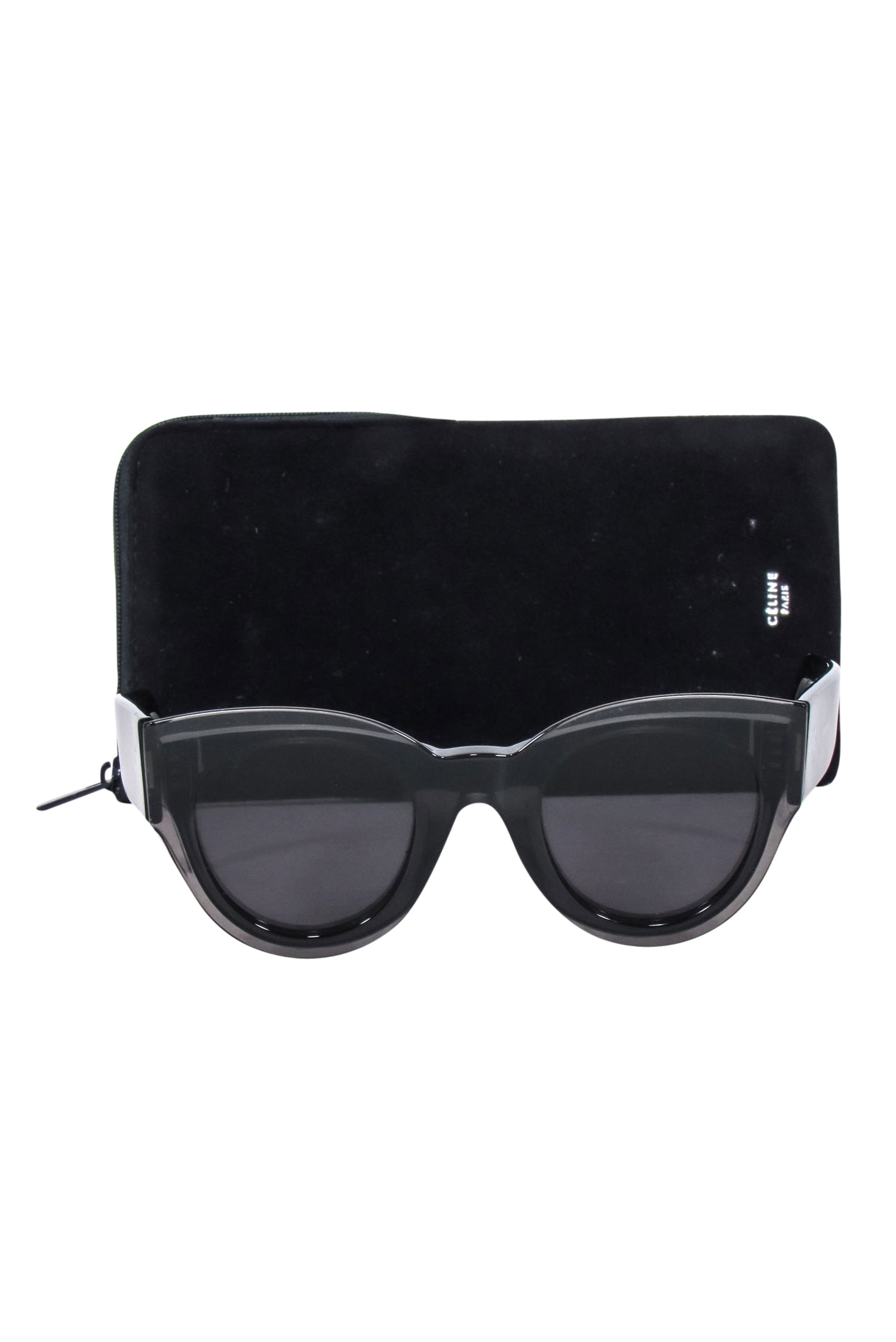 Celine Black Rounded Cat-Eye Fashion Sunglasses