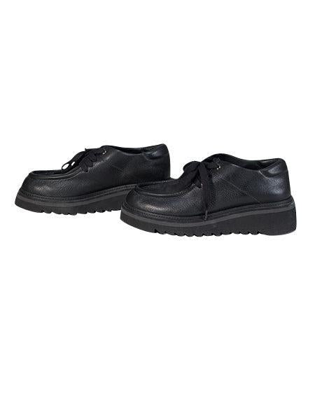 Ferragamo Black Leather Euripilo Platform Loafers - Size 10.5 - Stylish & Quirky!
