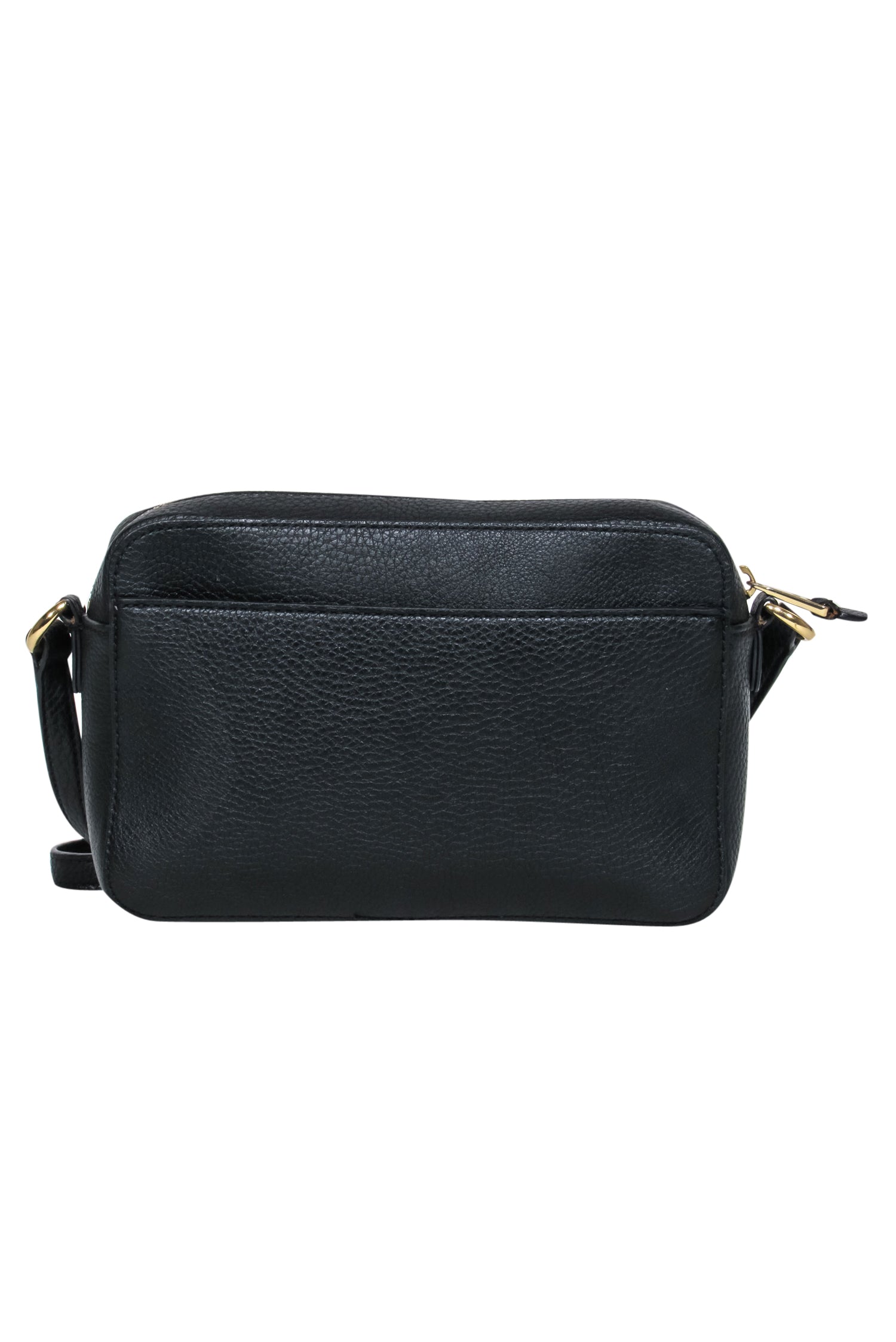 Lauren Ralph Lauren - Stylish Black Pebbled Faux Leather Crossbody Bag