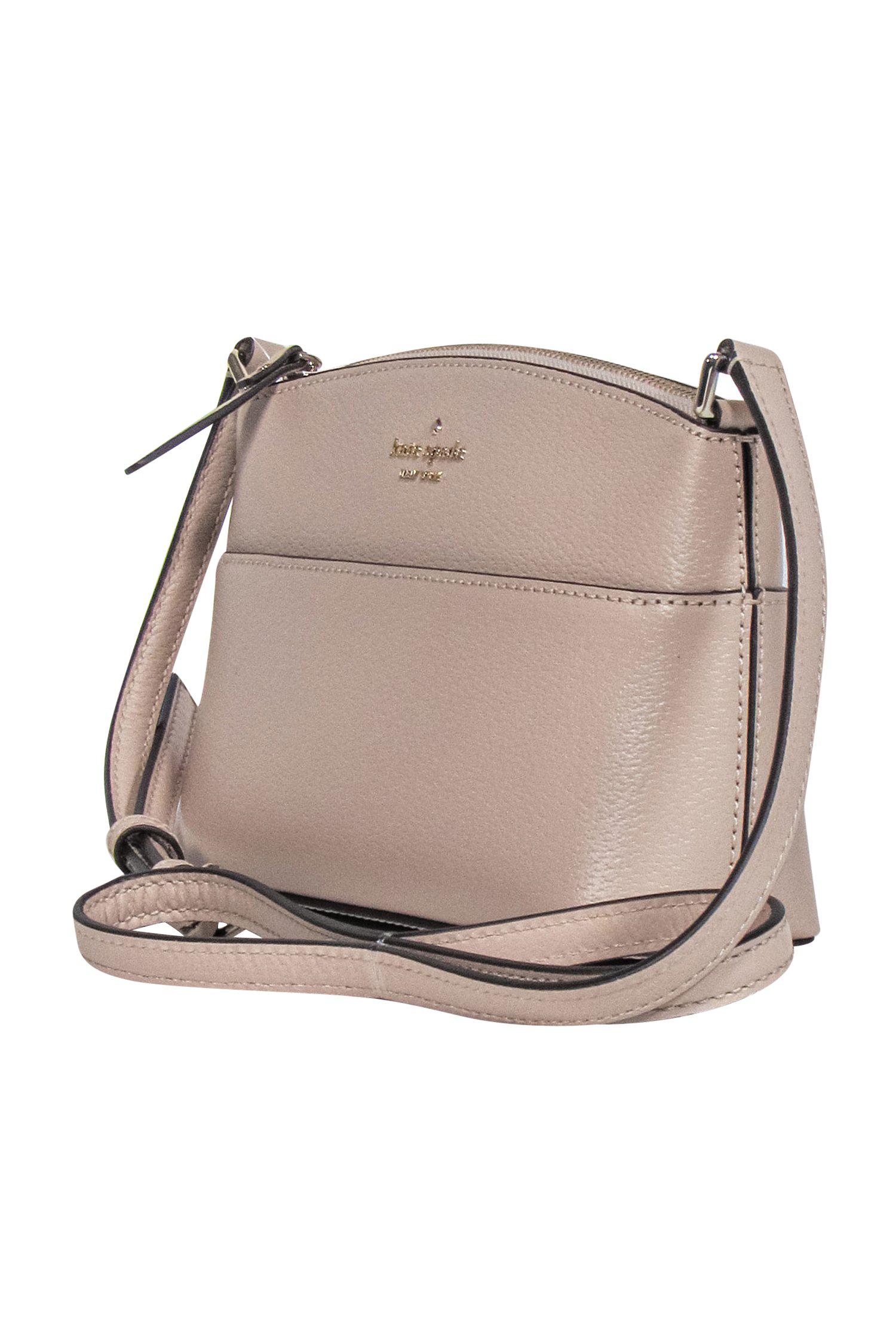 Kate Spade Pinkish Beige Smooth Leather Crossbody: Chic & Effortless