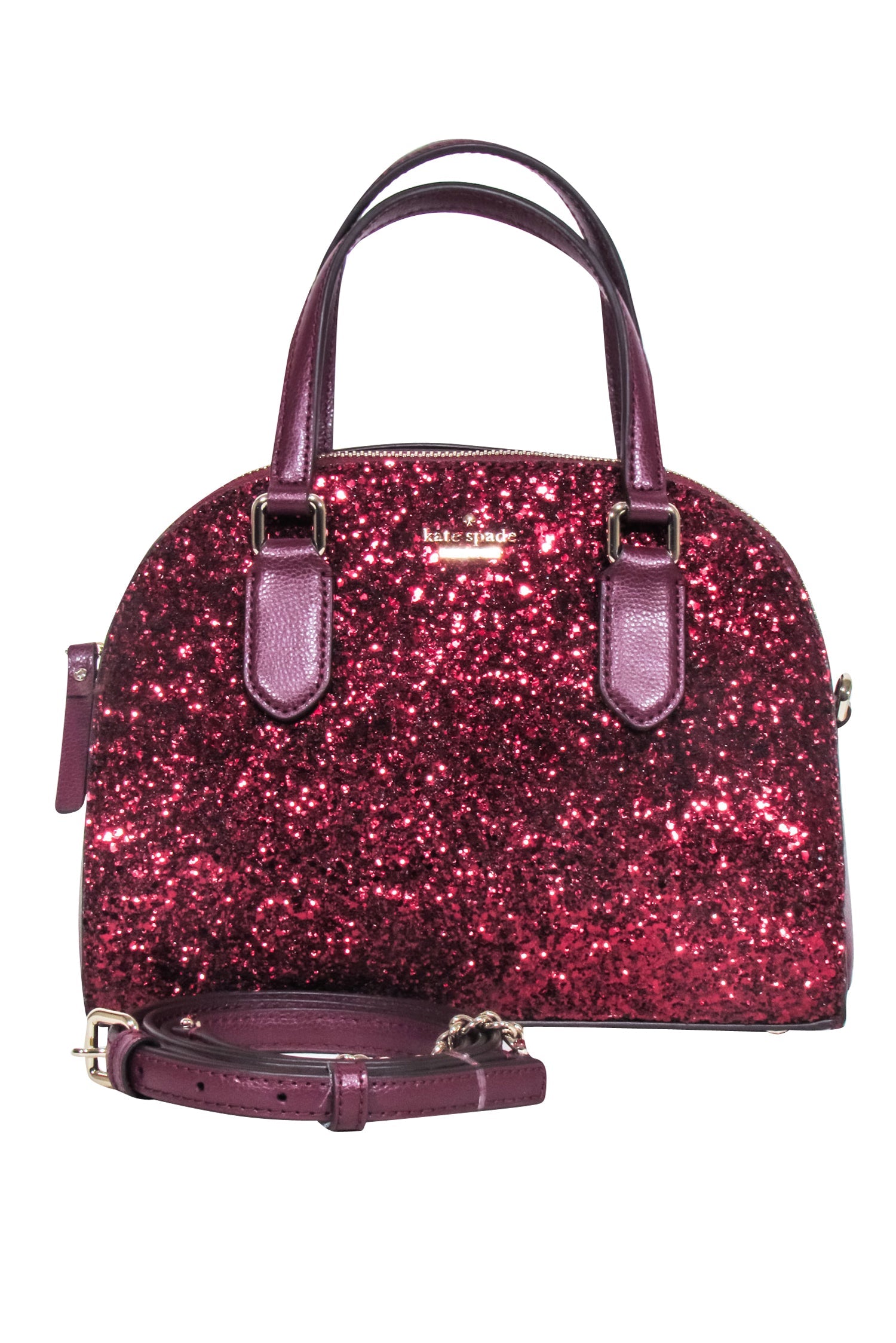 Kate Spade Maroon Glitter Crossbody Bag: Sparkle in Style!