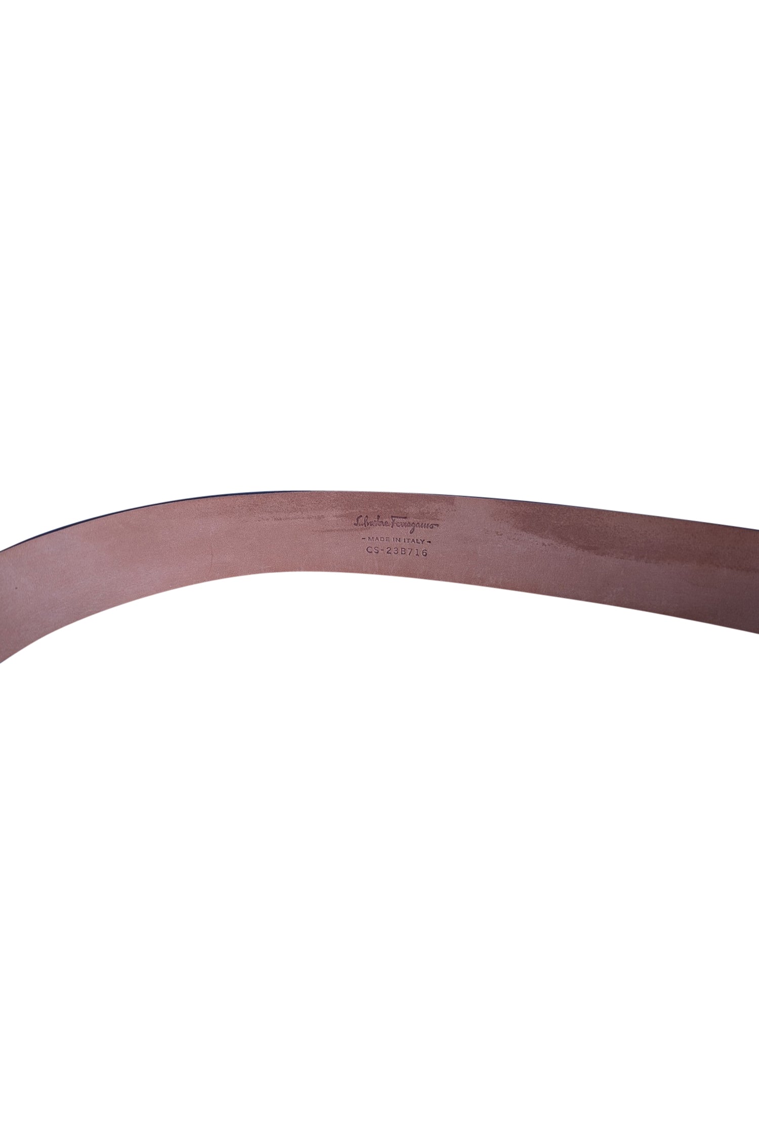 Ferragamo Cream Leather Studded Belt with Signature Buckle - Size M