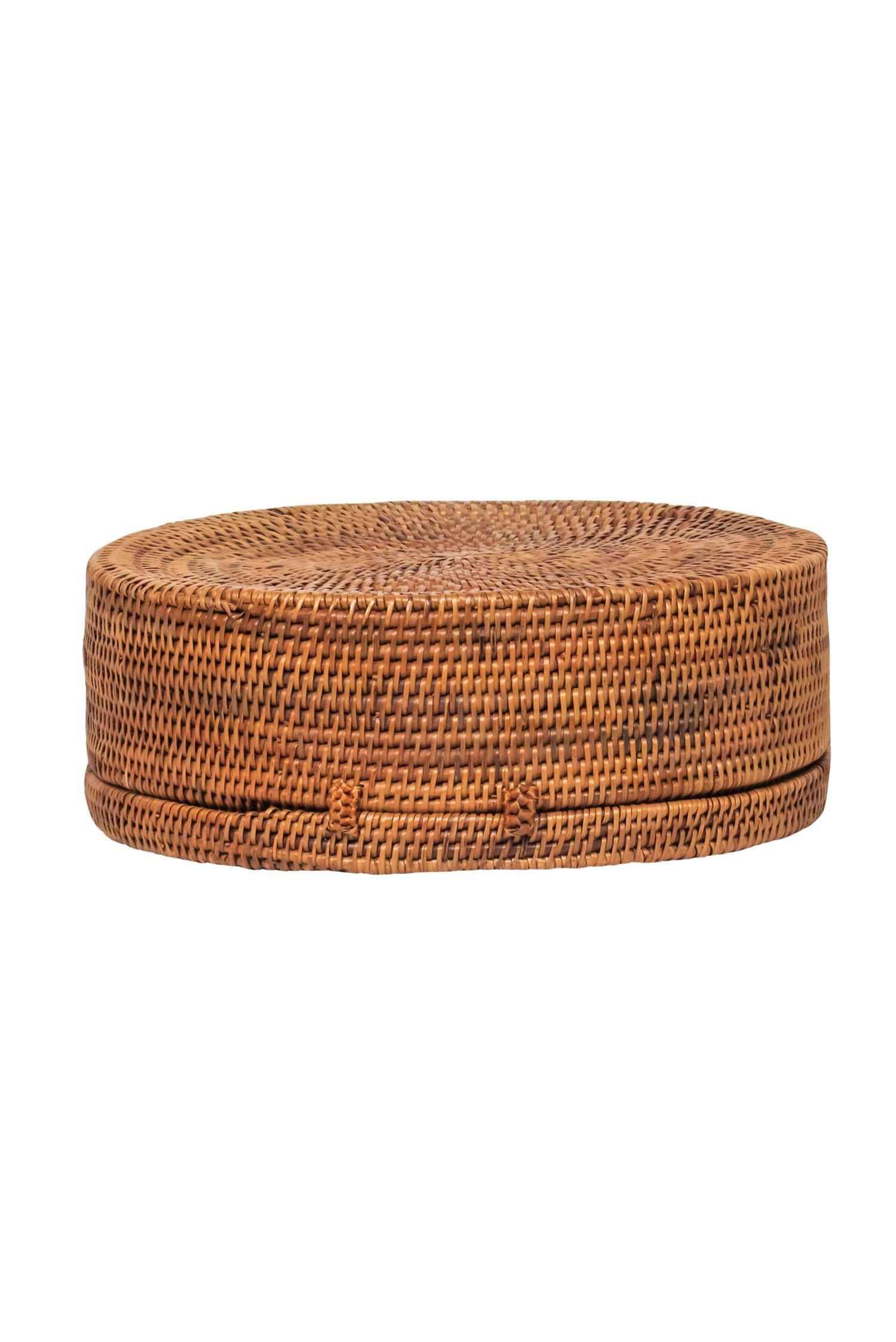 Bembien - Trendy Tan Wicker Circle Rose Crossbody Bag for Summer