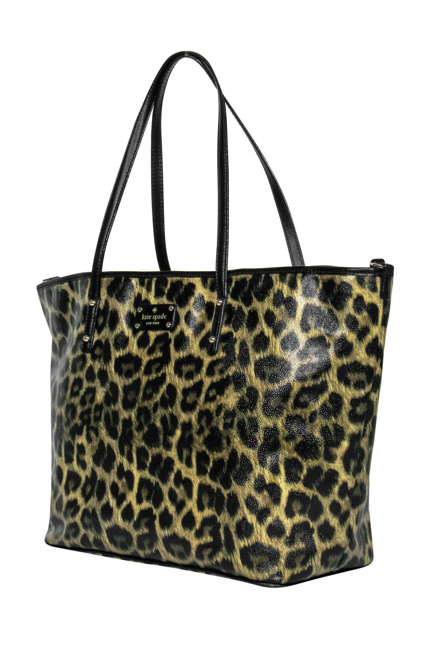 Kate Spade - Stunning Large Leopard Print Leather Tote