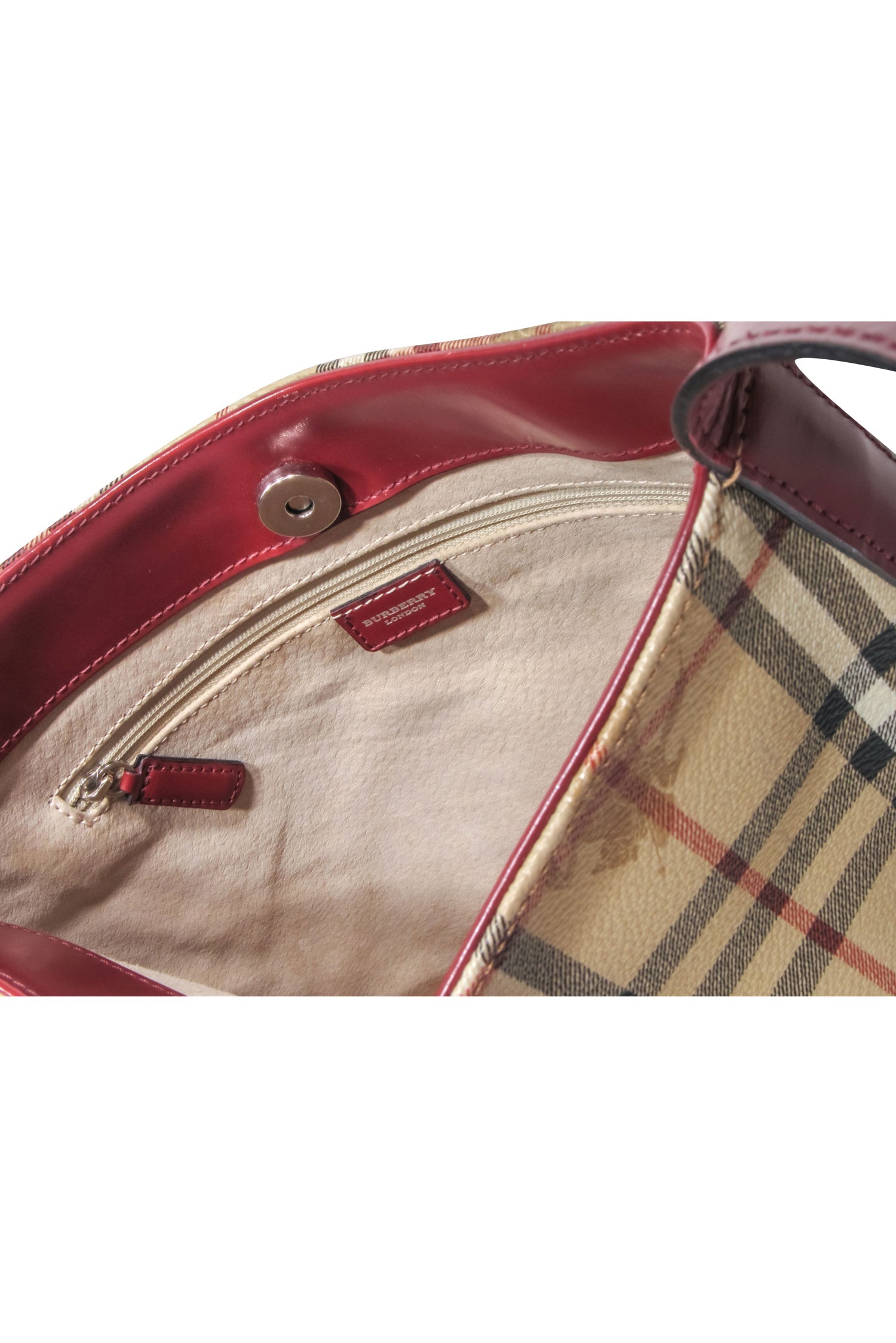Burberry - Chic Beige Signature Plaid Logo Shoulder Bag