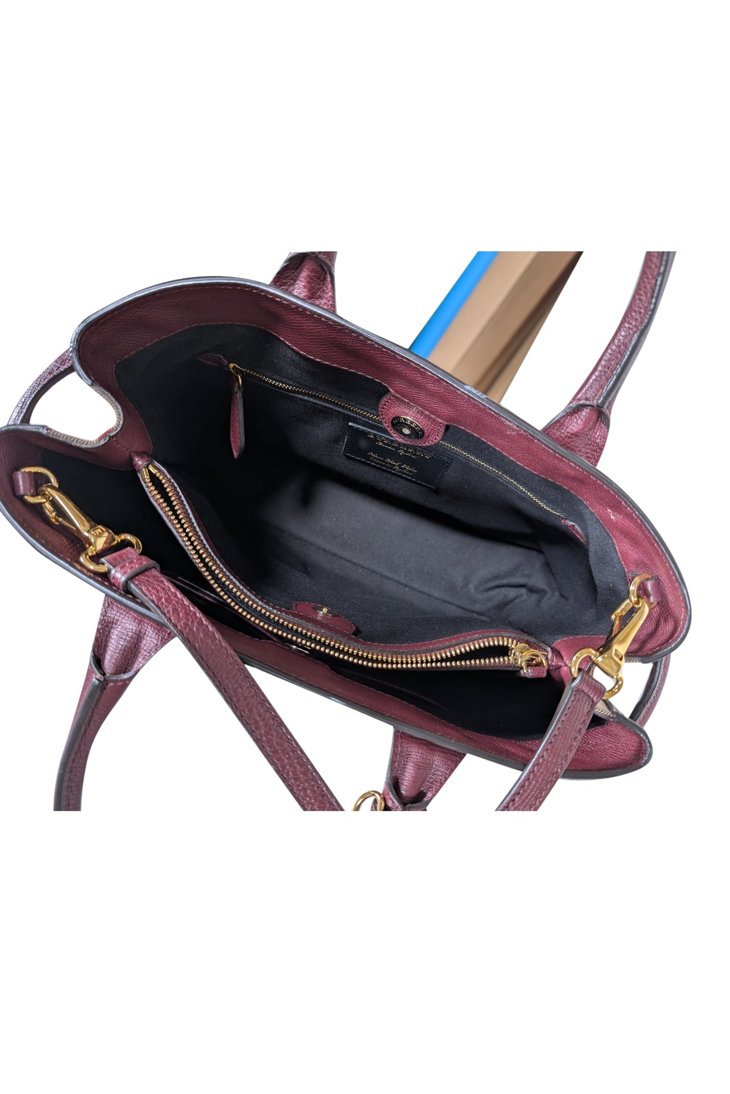 Burberry Maroon House Check Leather Medium Satchel - A Chic Fall Essential