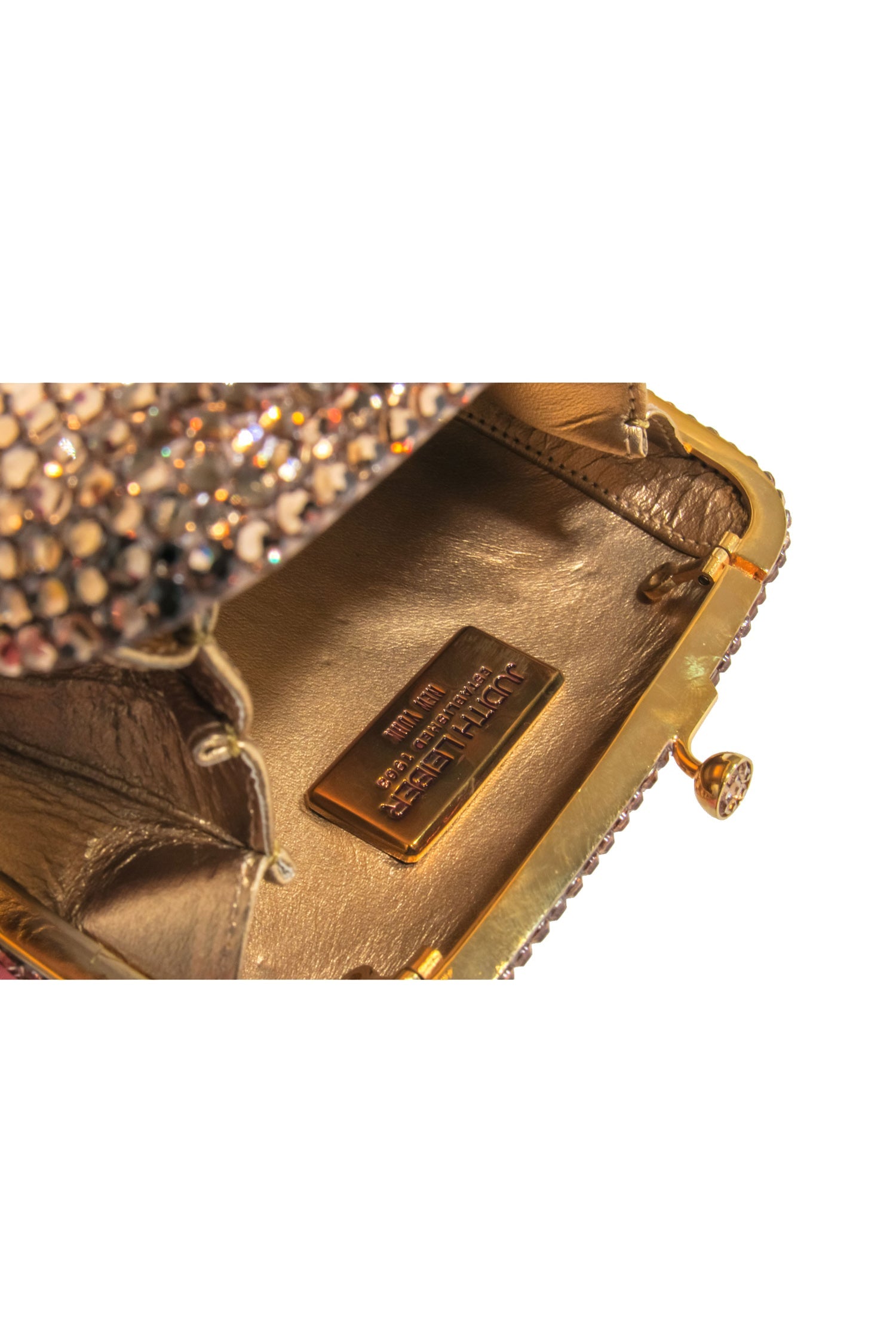 Judith Leiber Crystal Mini Clutch: A Glamorous Gold-Chain Accessory