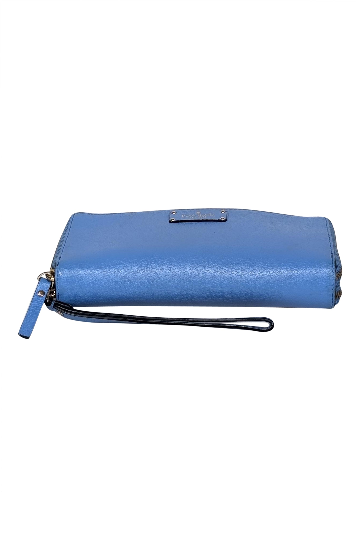 Kate Spade's Stunning Blue Leather Double Zipper Wristlet