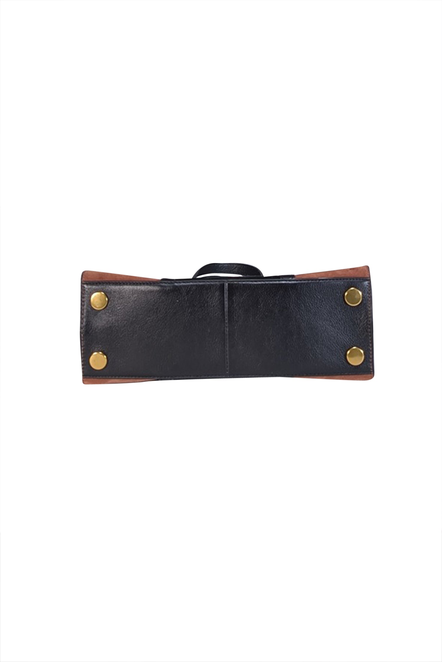 Fossil's Stunning Tan & Black Color-Block Suede Satchel Bag