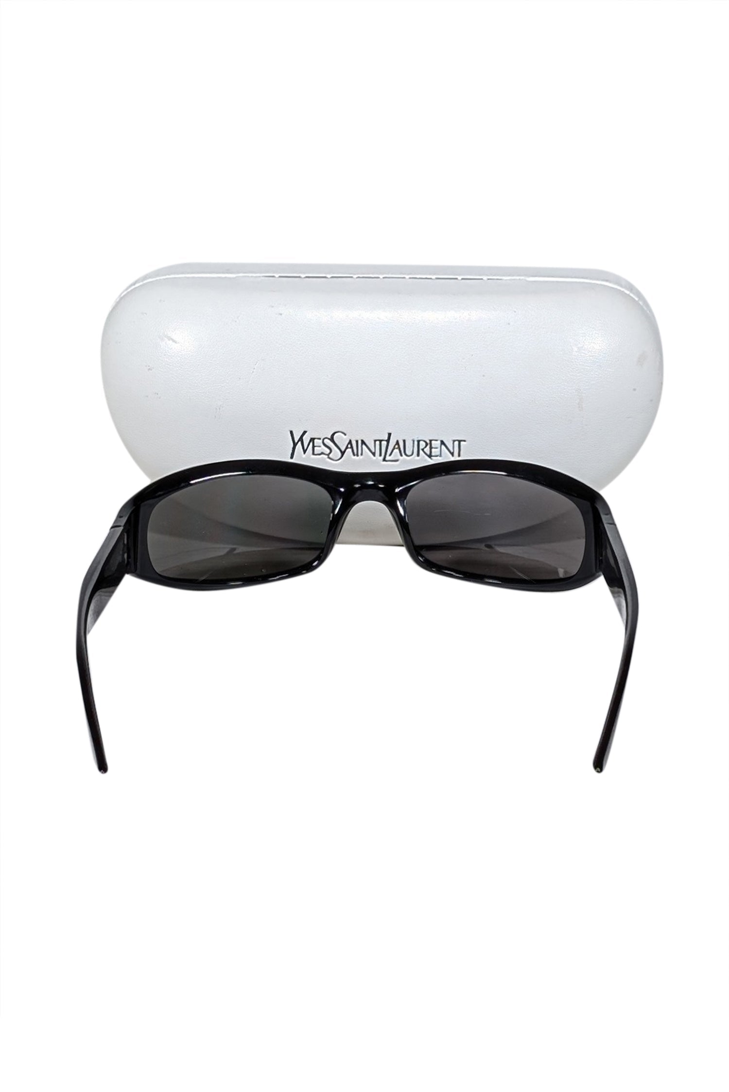 Yves Saint Laurent Black Slim Retro Sunglasses - Y2K Style