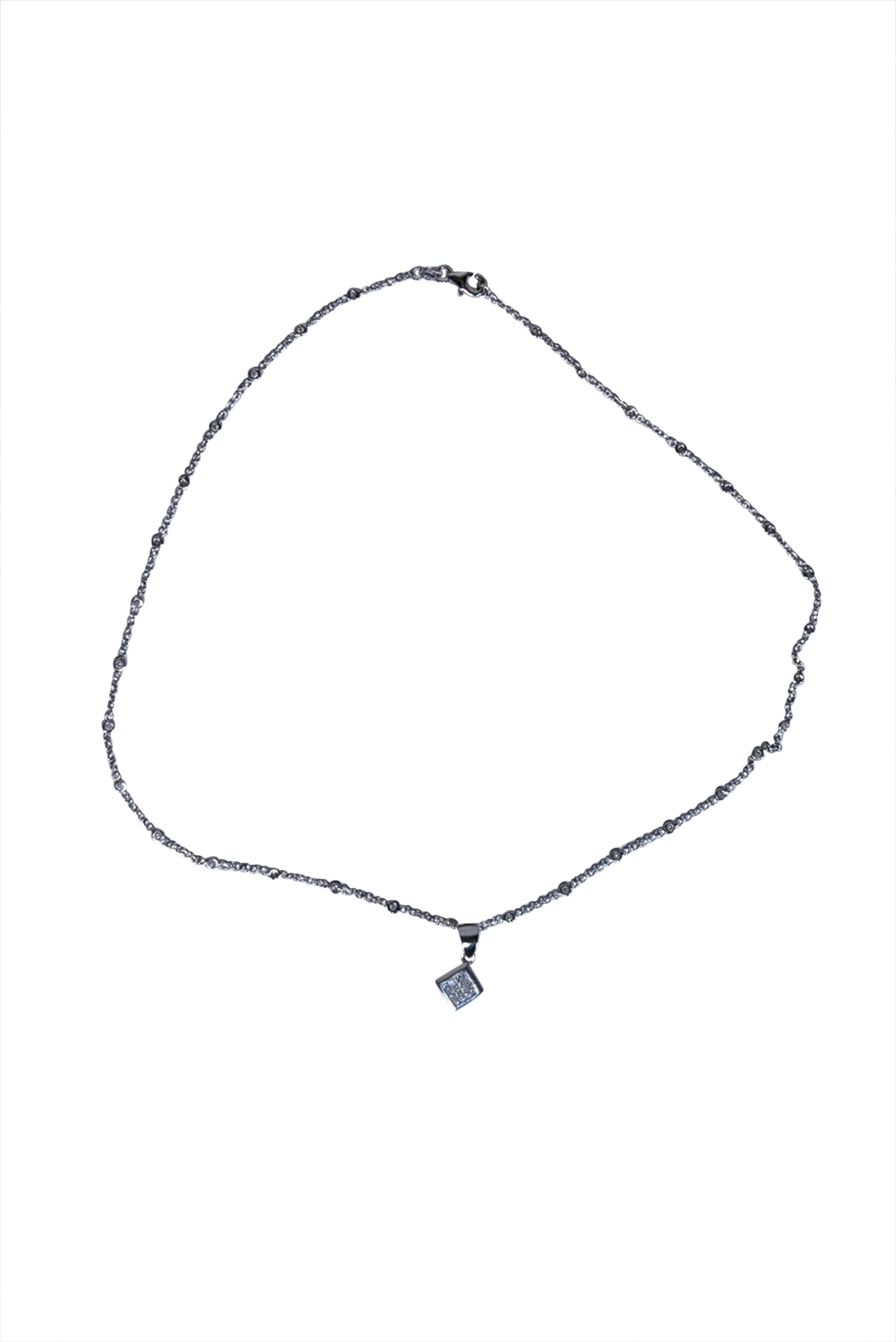Mervis Diamond Importers - Sparkling White Gold Diamond Necklace & Earring Set