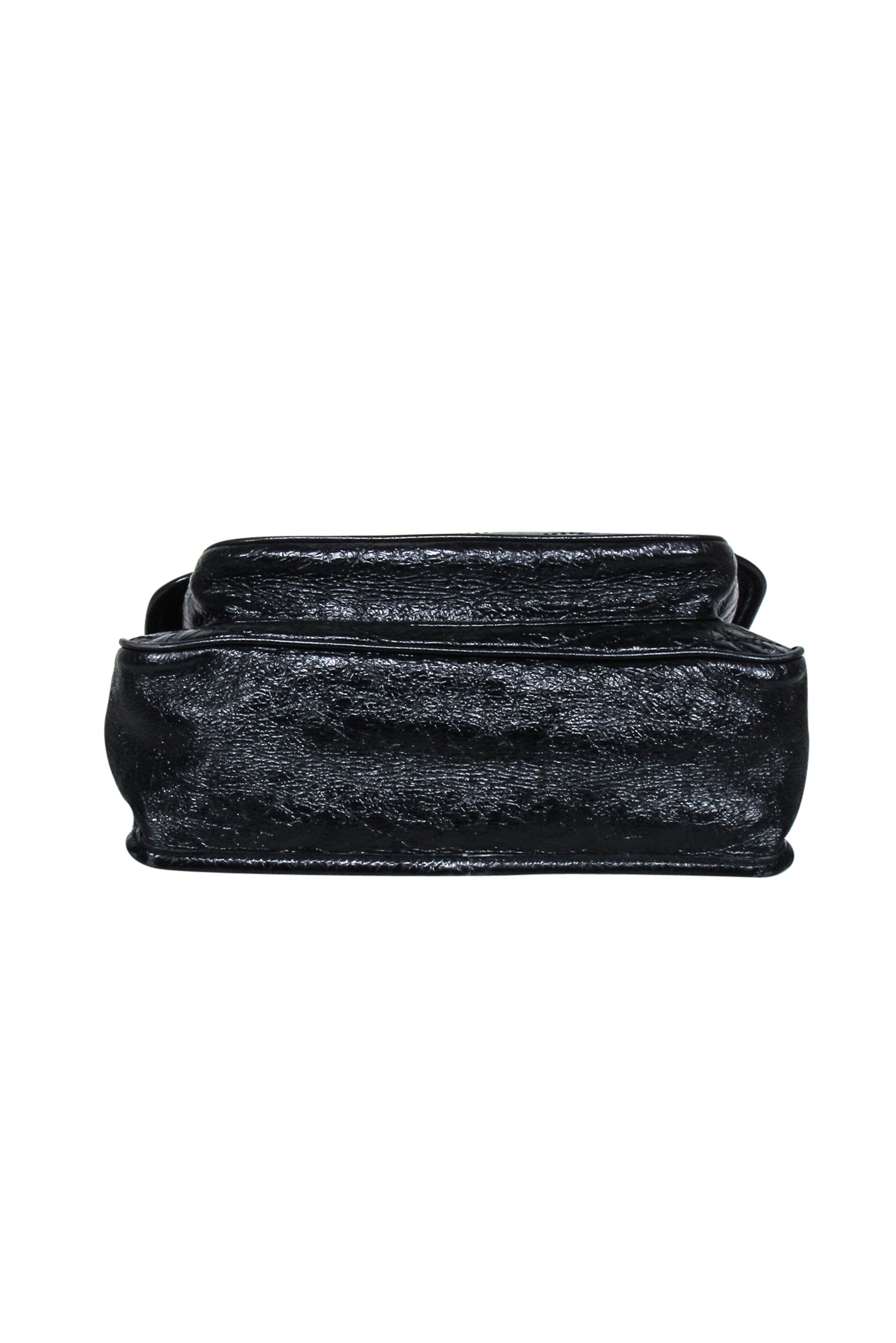 Yves Saint Laurent - Stunning Black Patent Leather Chevron Niki Shoulder Bag