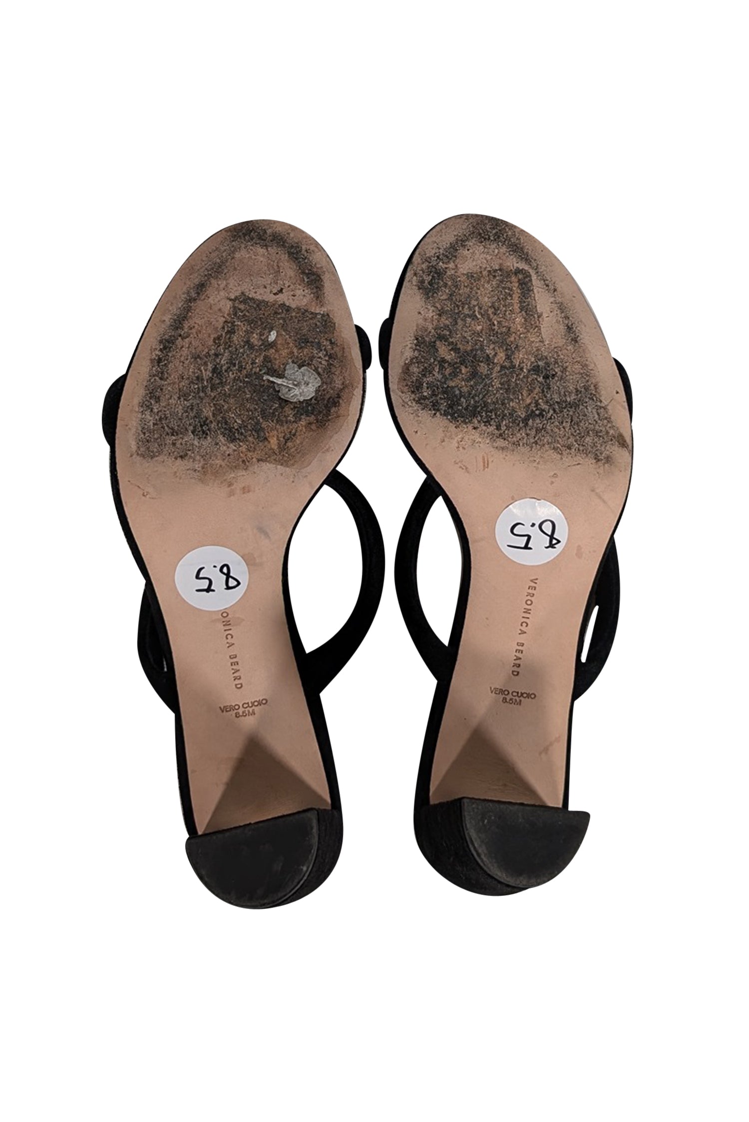 Veronica Beard's Stunning Black Suede Strappy Heeled Sandals - Size 8.5